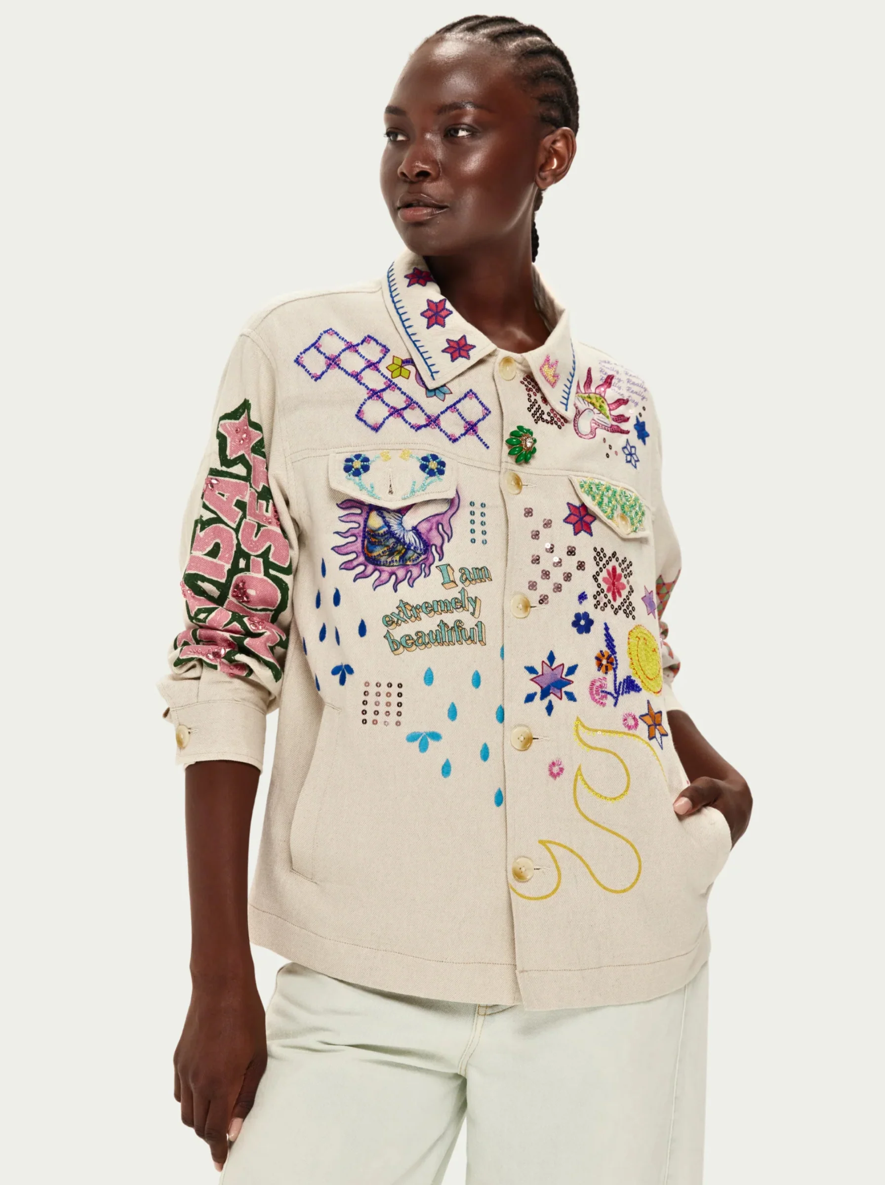 Briann Embroidered Denim Jacket - Image 2