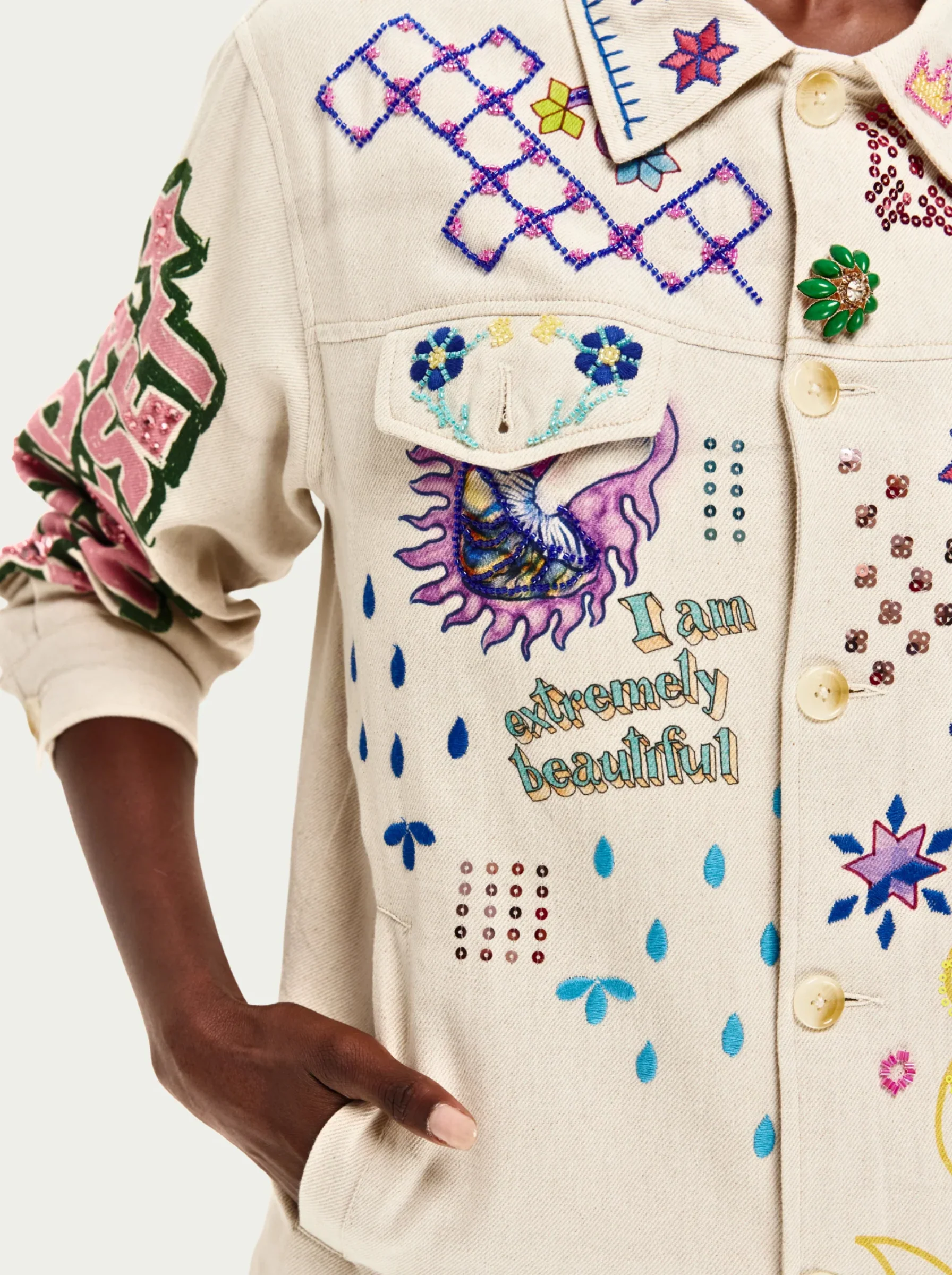 Briann Embroidered Denim Jacket - Image 5