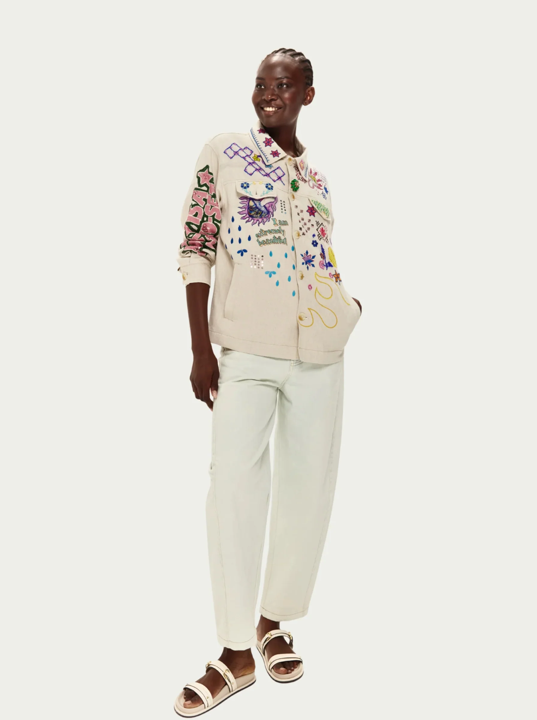 Briann Embroidered Denim Jacket - Image 6