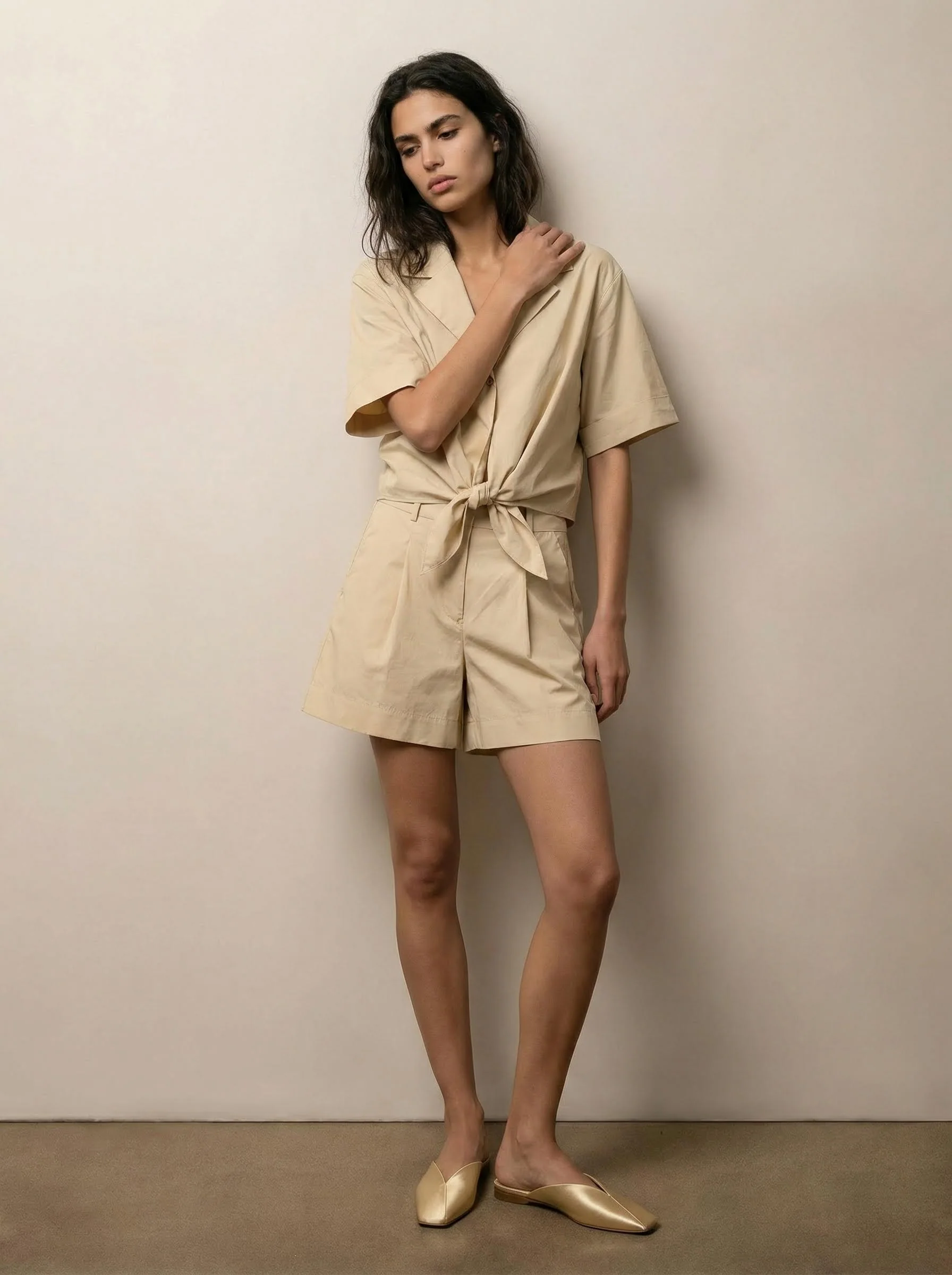 Button-down shirt with front tie - Image 3