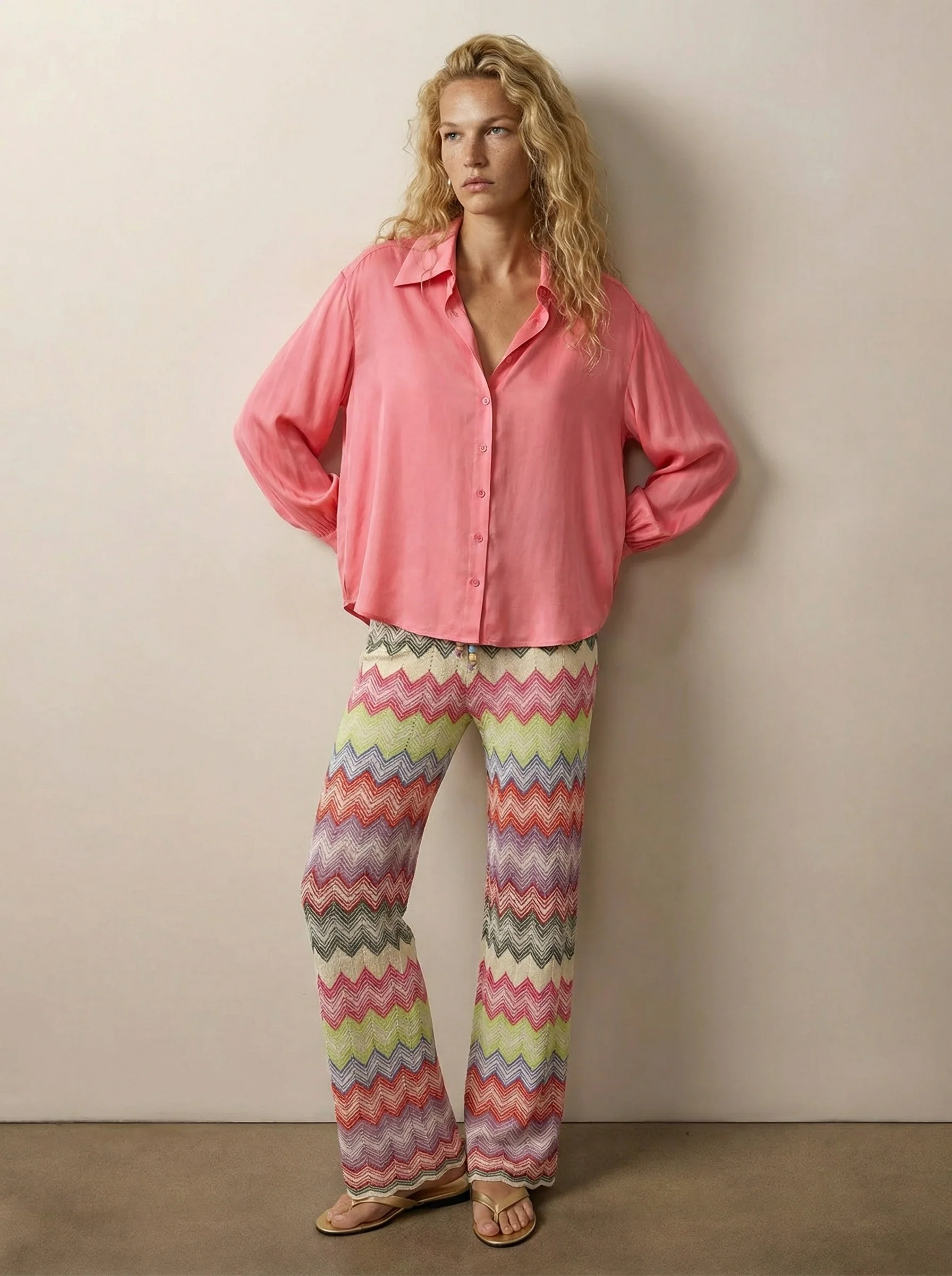 Button-down silk shirt - Image 2