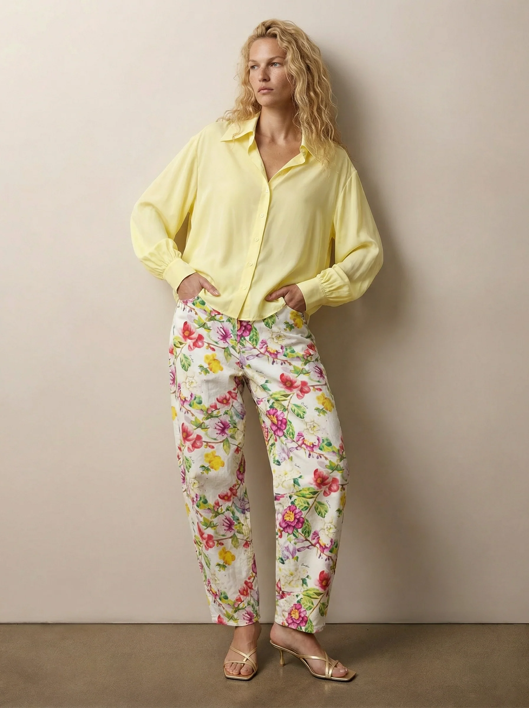 Button-down silk shirt - Image 3