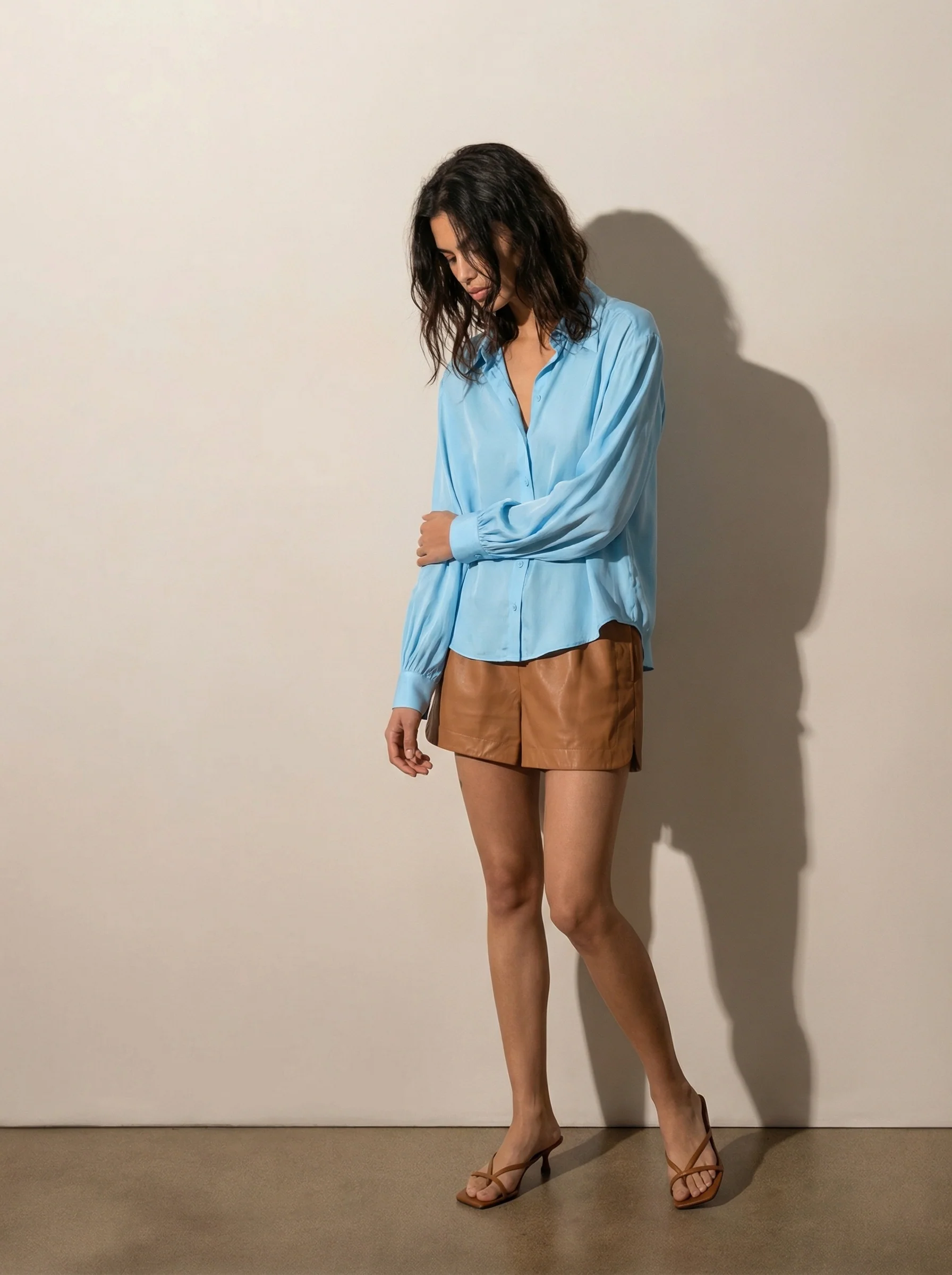 Button-down silk shirt - Image 3