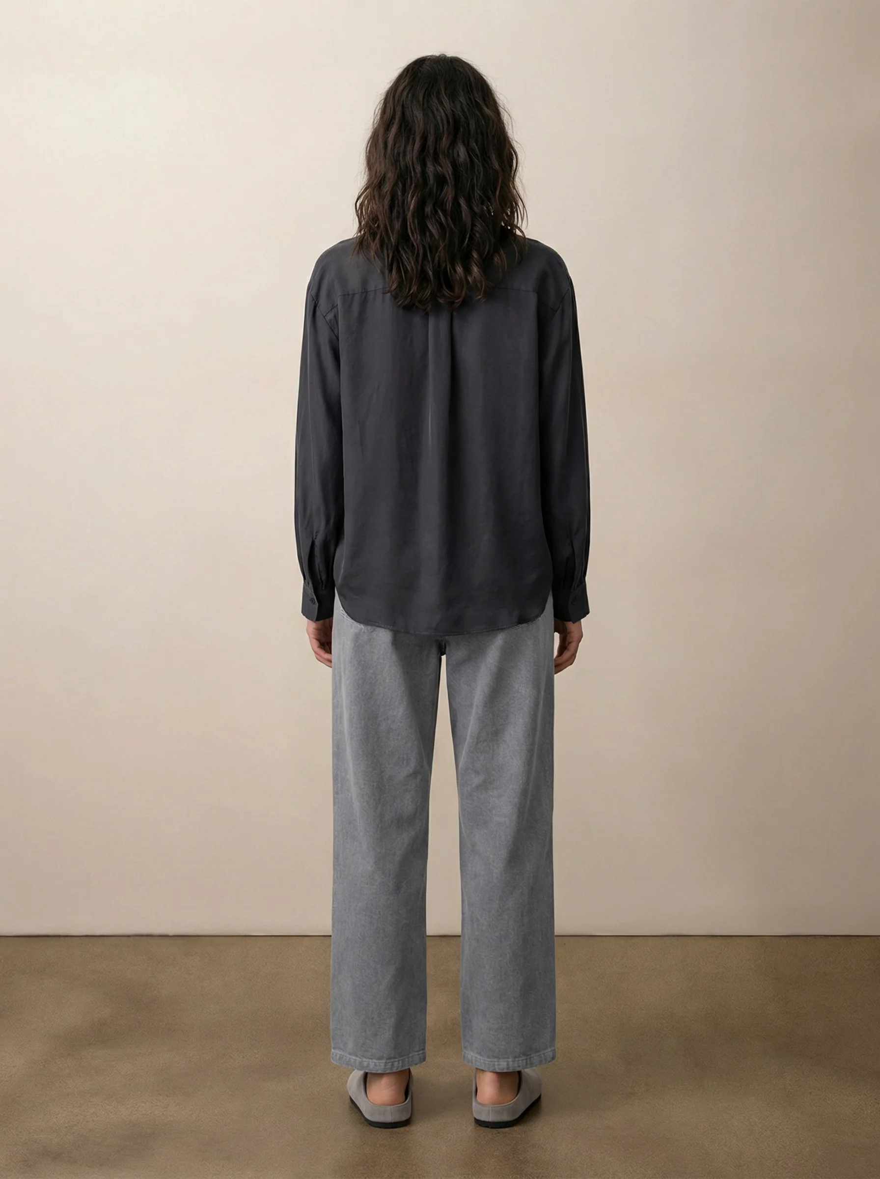 Button-down silk shirt - Image 3