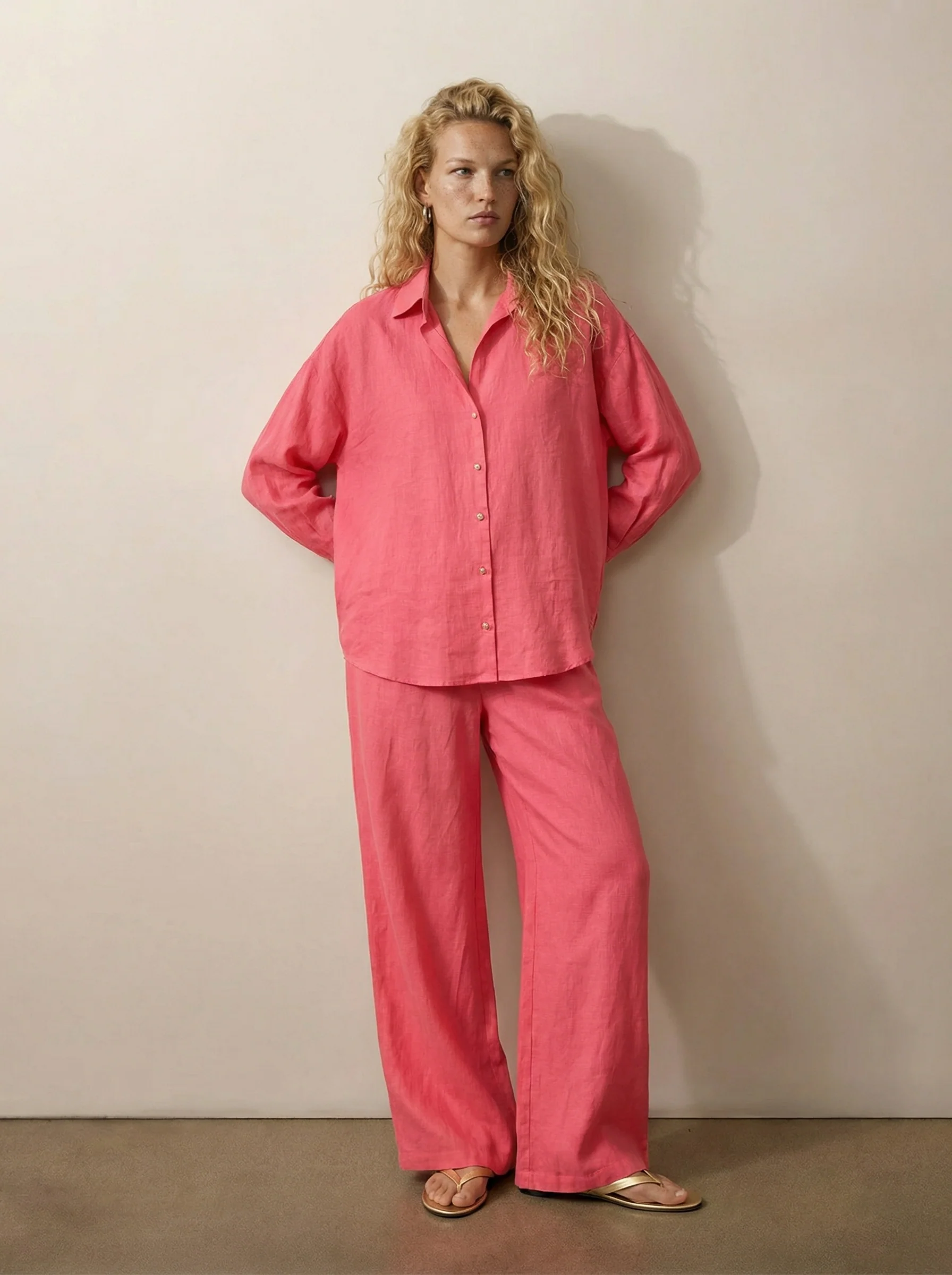 Classic button-down linen shirt - Image 3