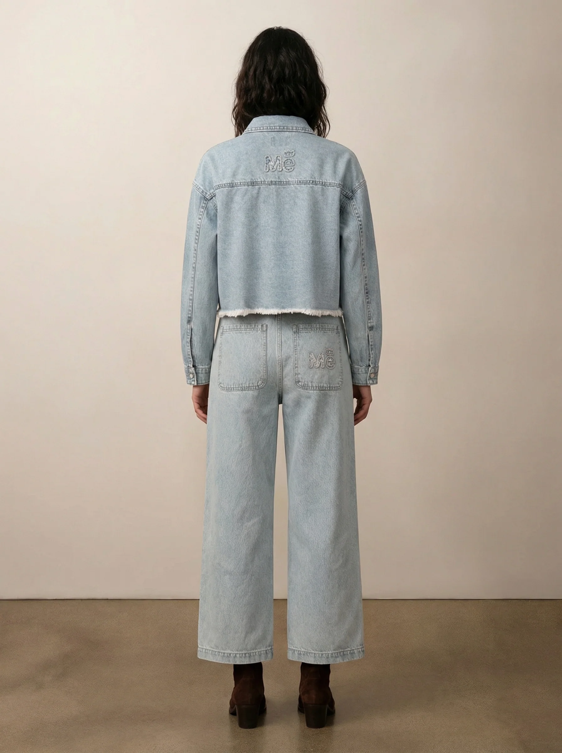 Cropped button-up denim shirt - Image 5