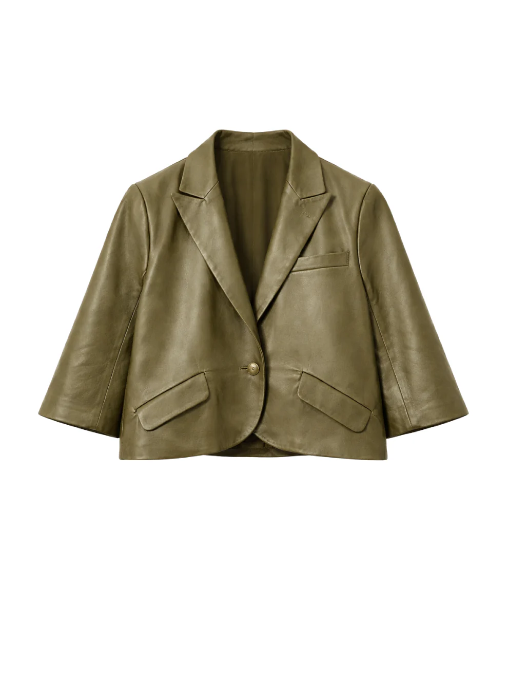 Cropped leather jacket - Image 21