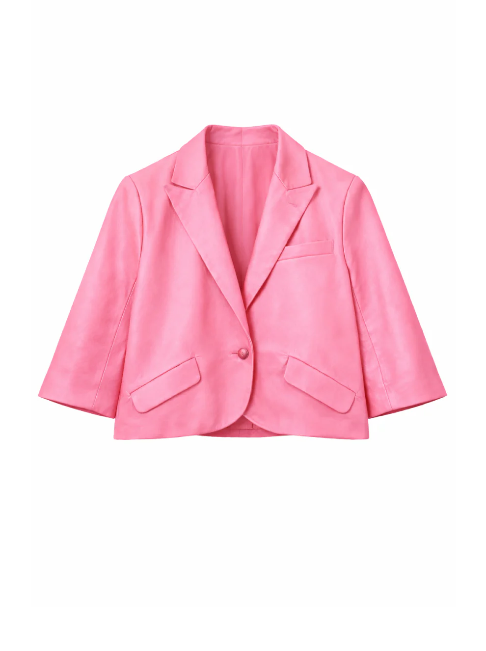 Cropped leather jacket - Image 9