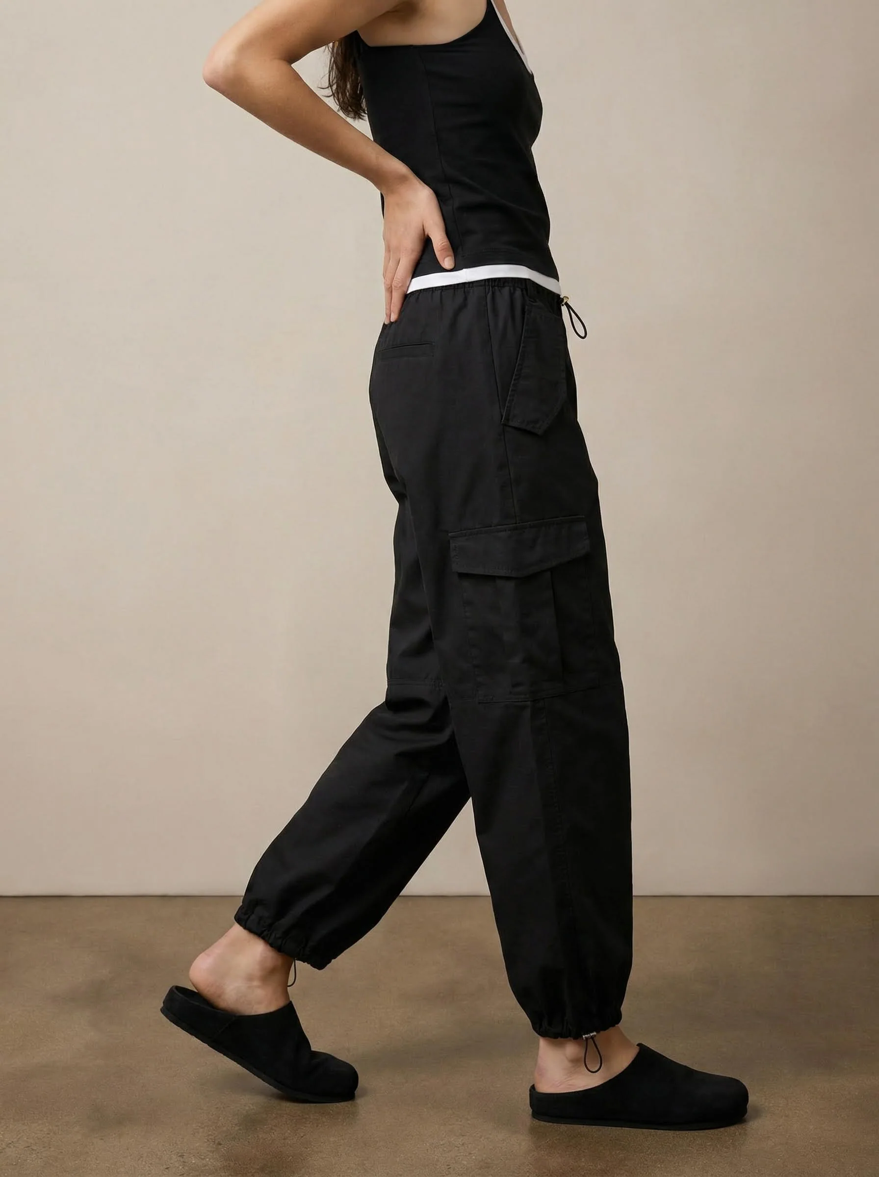 Elastic waist cargo pants - Image 2