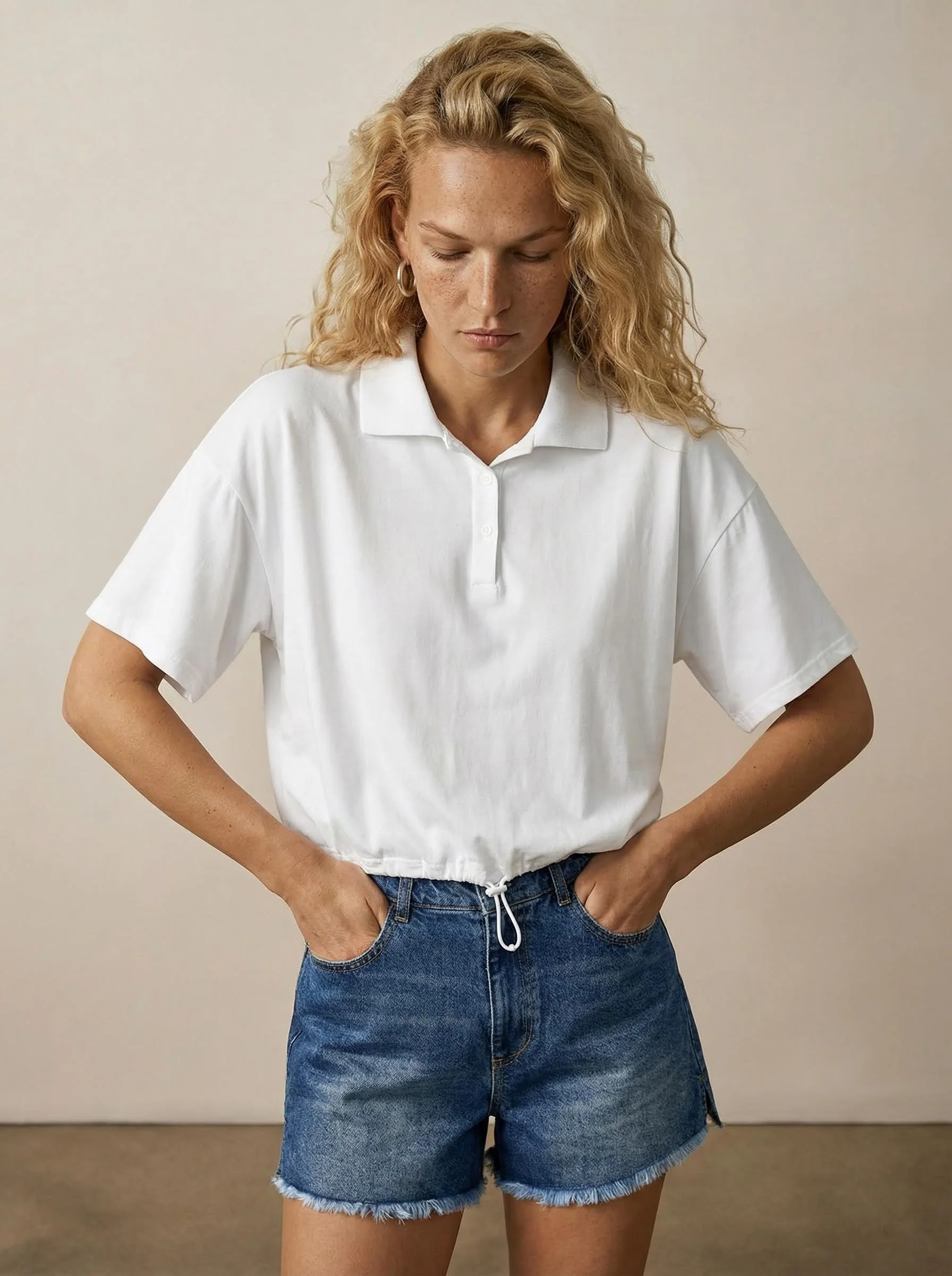 Elastic waist polo shirt - Image 2