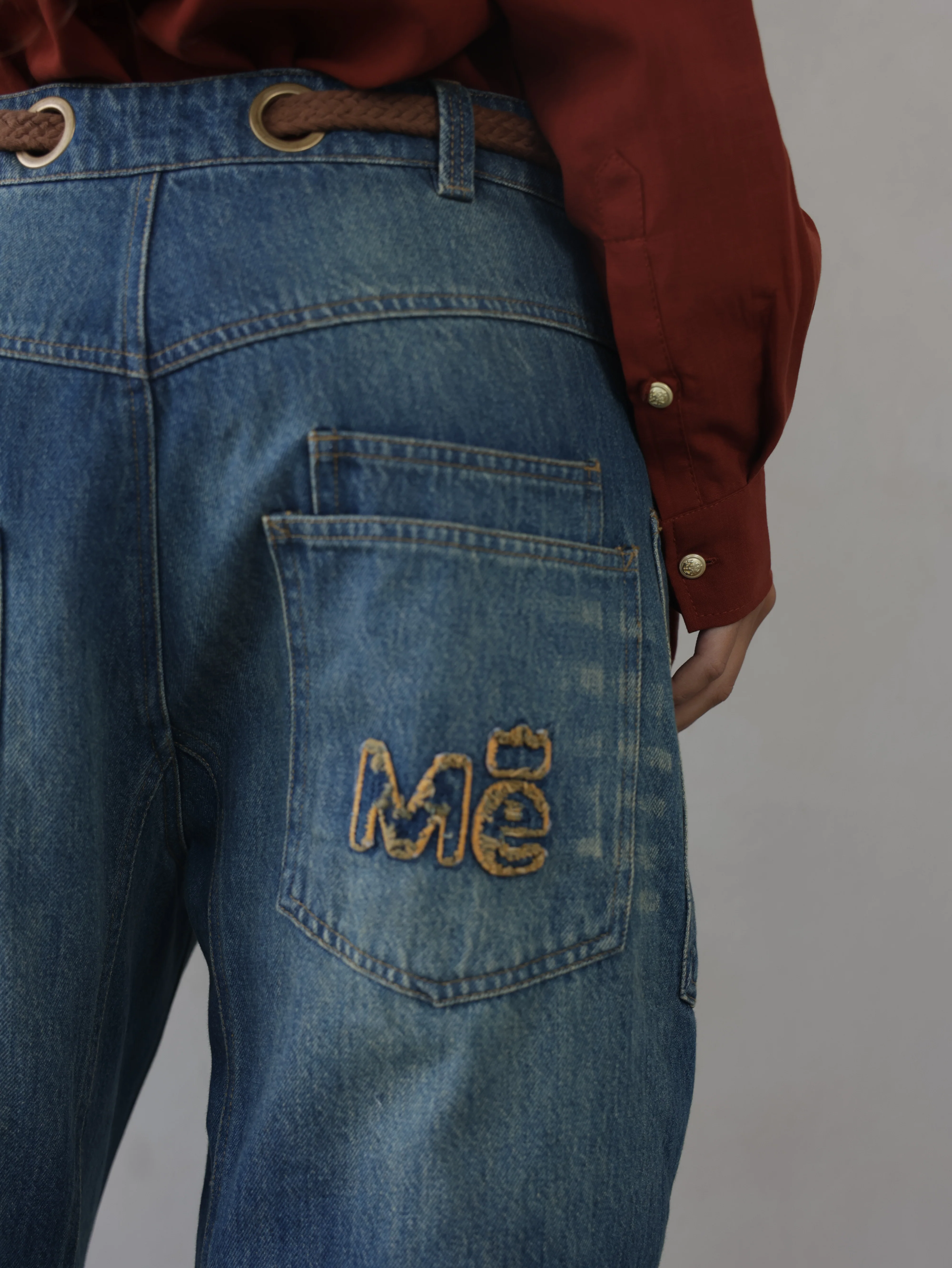 Juno Tapered Leg Jeans & Rope Belt - Image 5