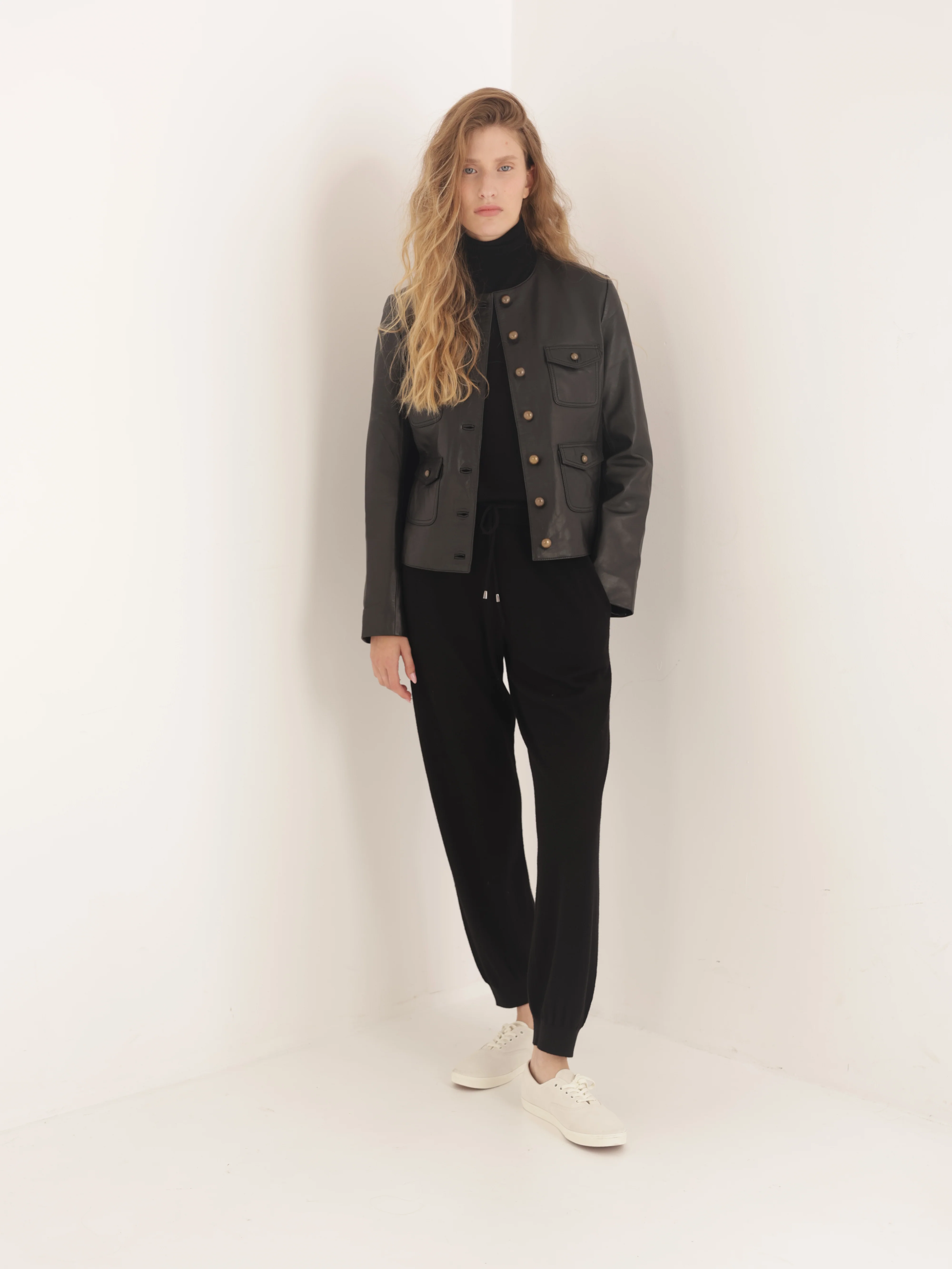 Leather crop jacket - Image 3