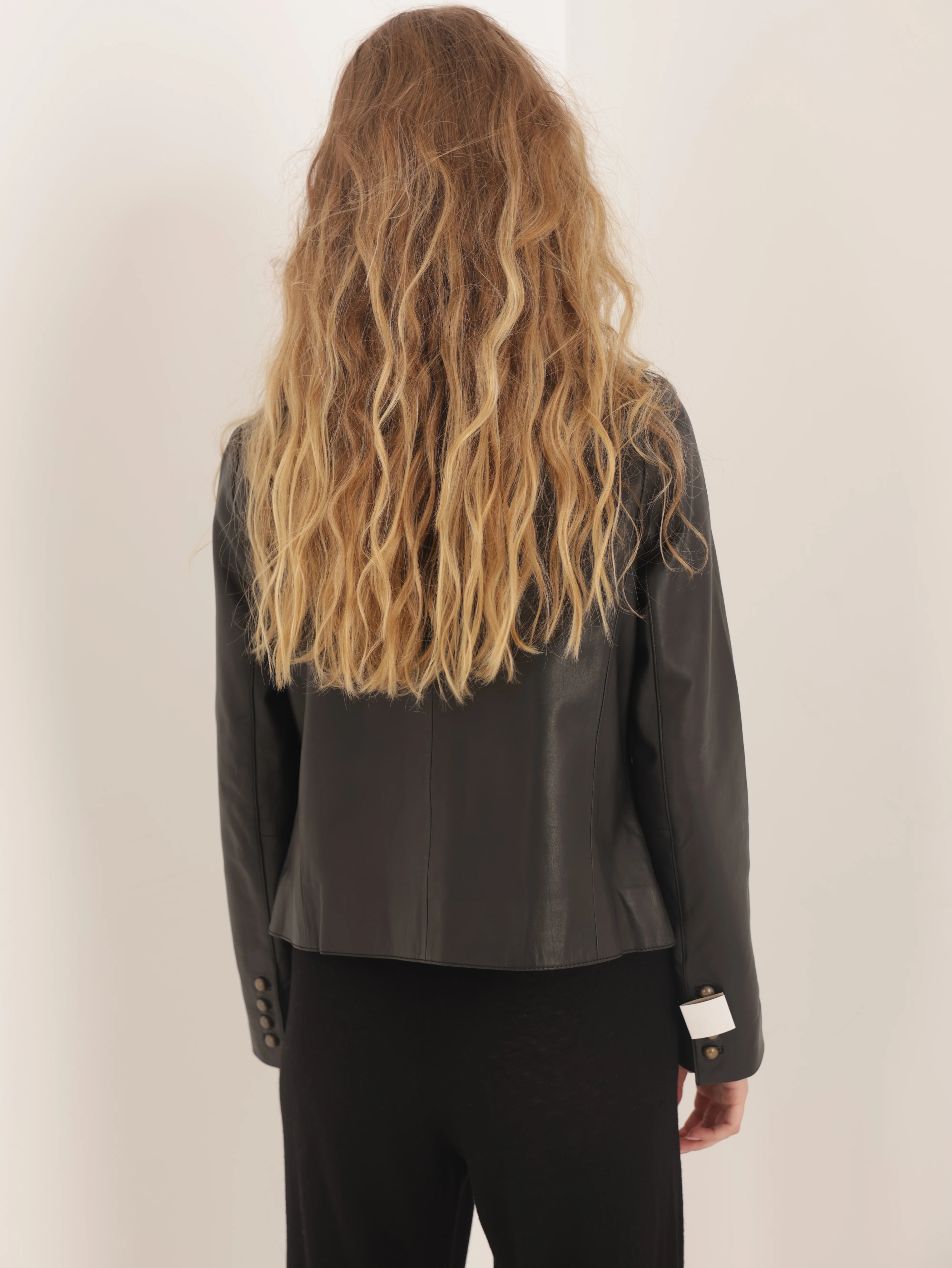 Leather crop jacket - Image 4