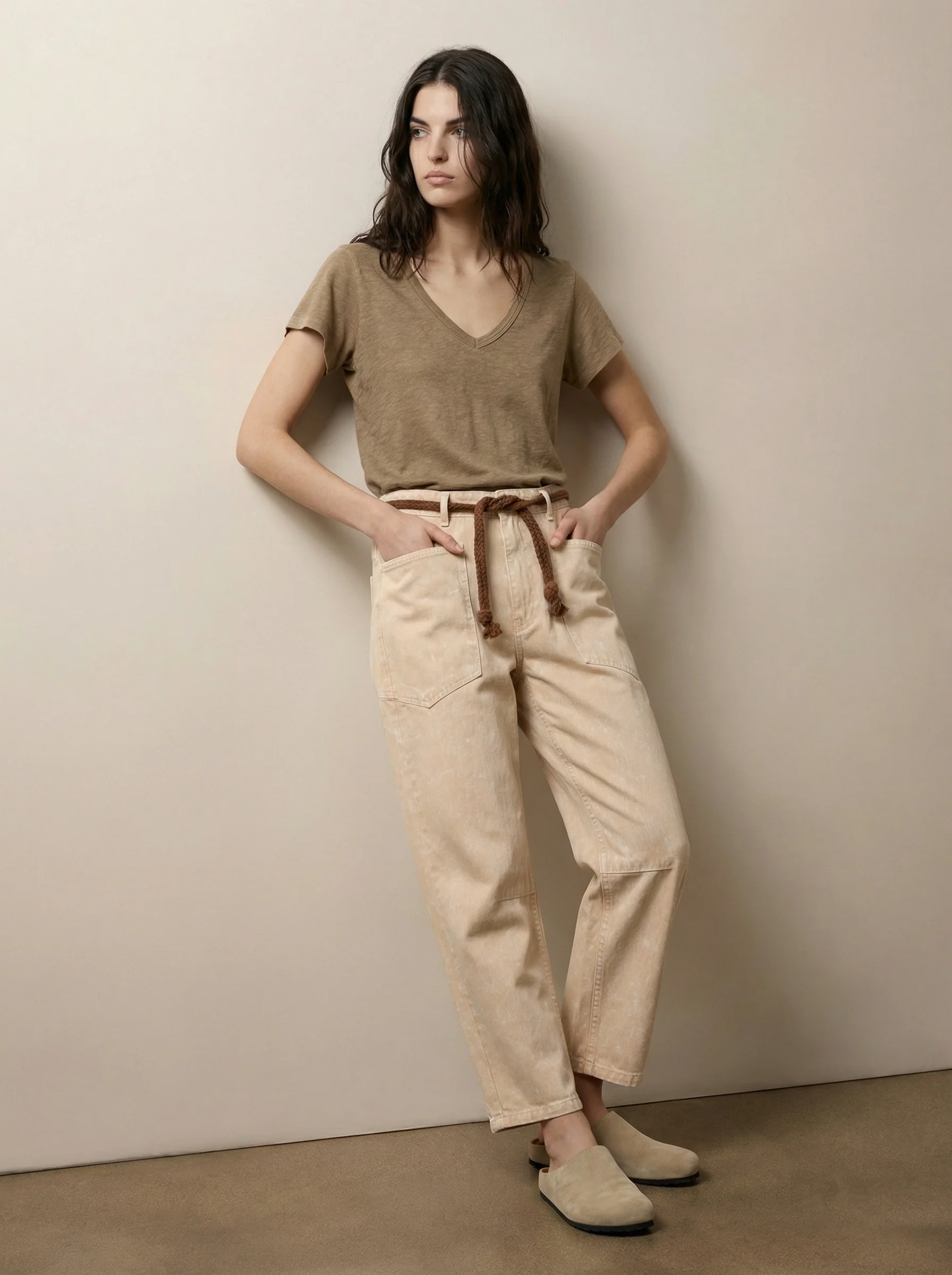 Pants with String Belt