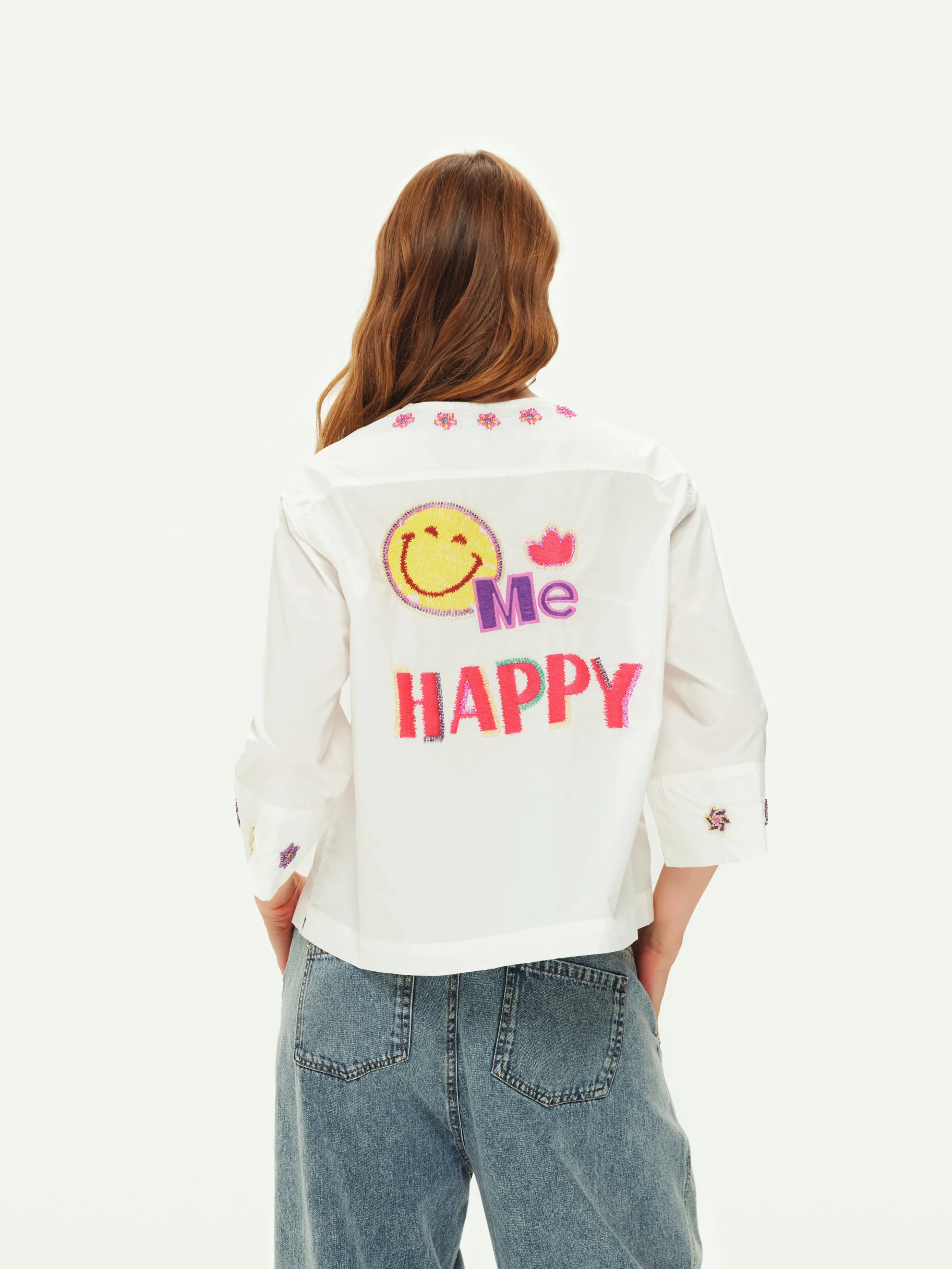 Lily Embroidered Boxy Denim Shirt - Image 2