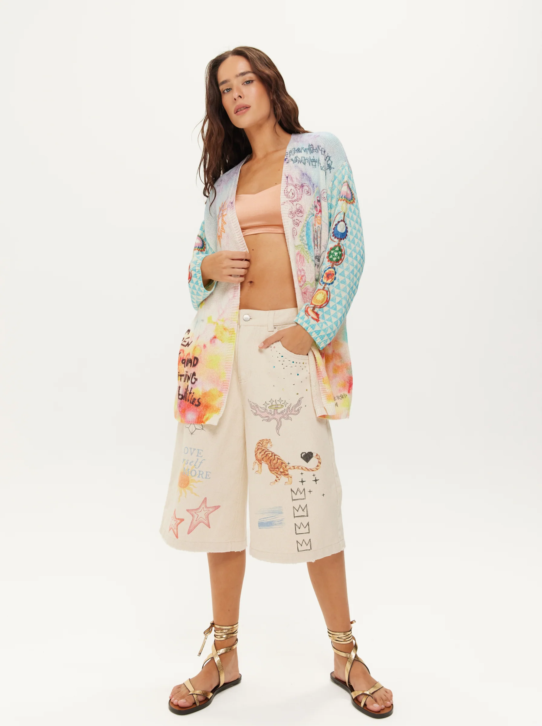 Mykonos Printed Cardigan - Image 3