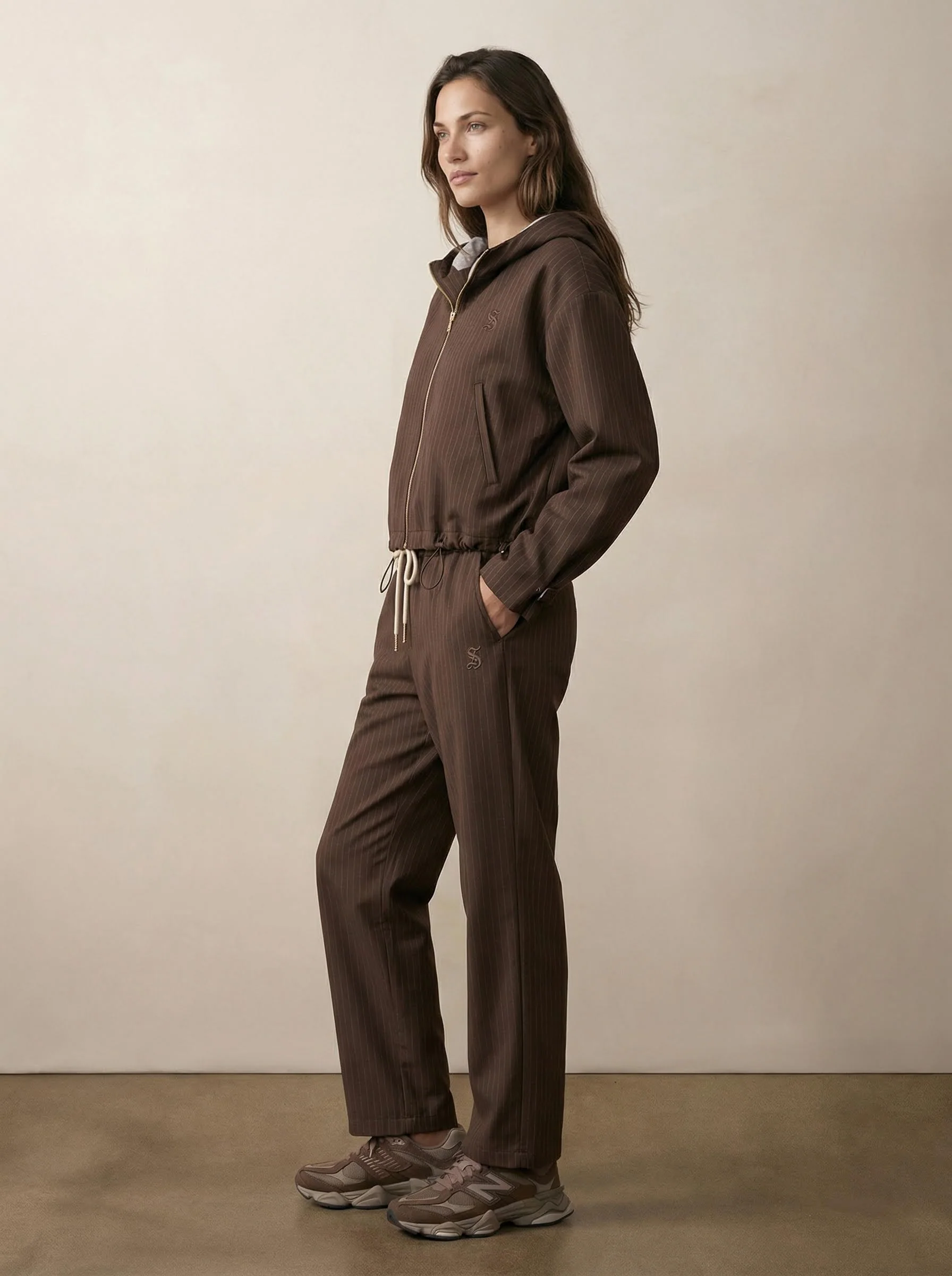 Pinstripe hoodie jacket - Image 2