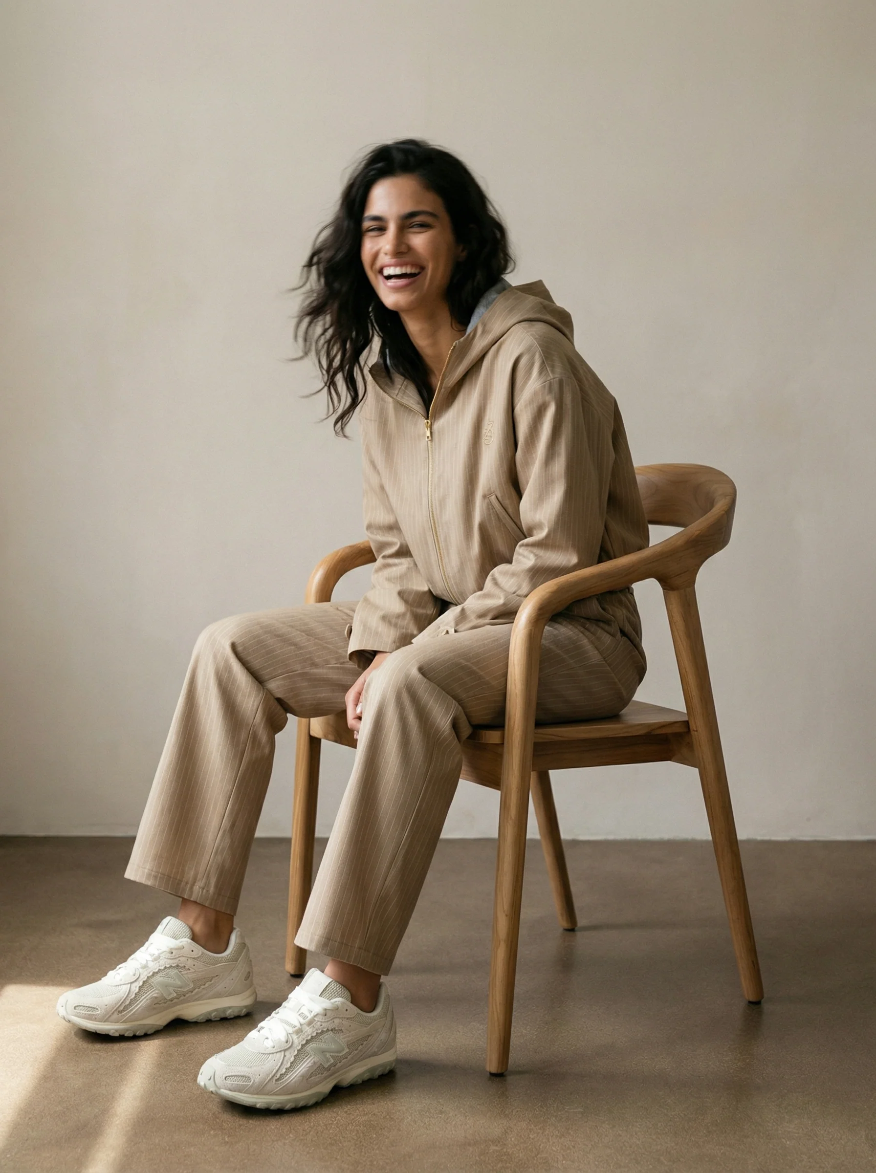 Pinstripe hoodie jacket - Image 3
