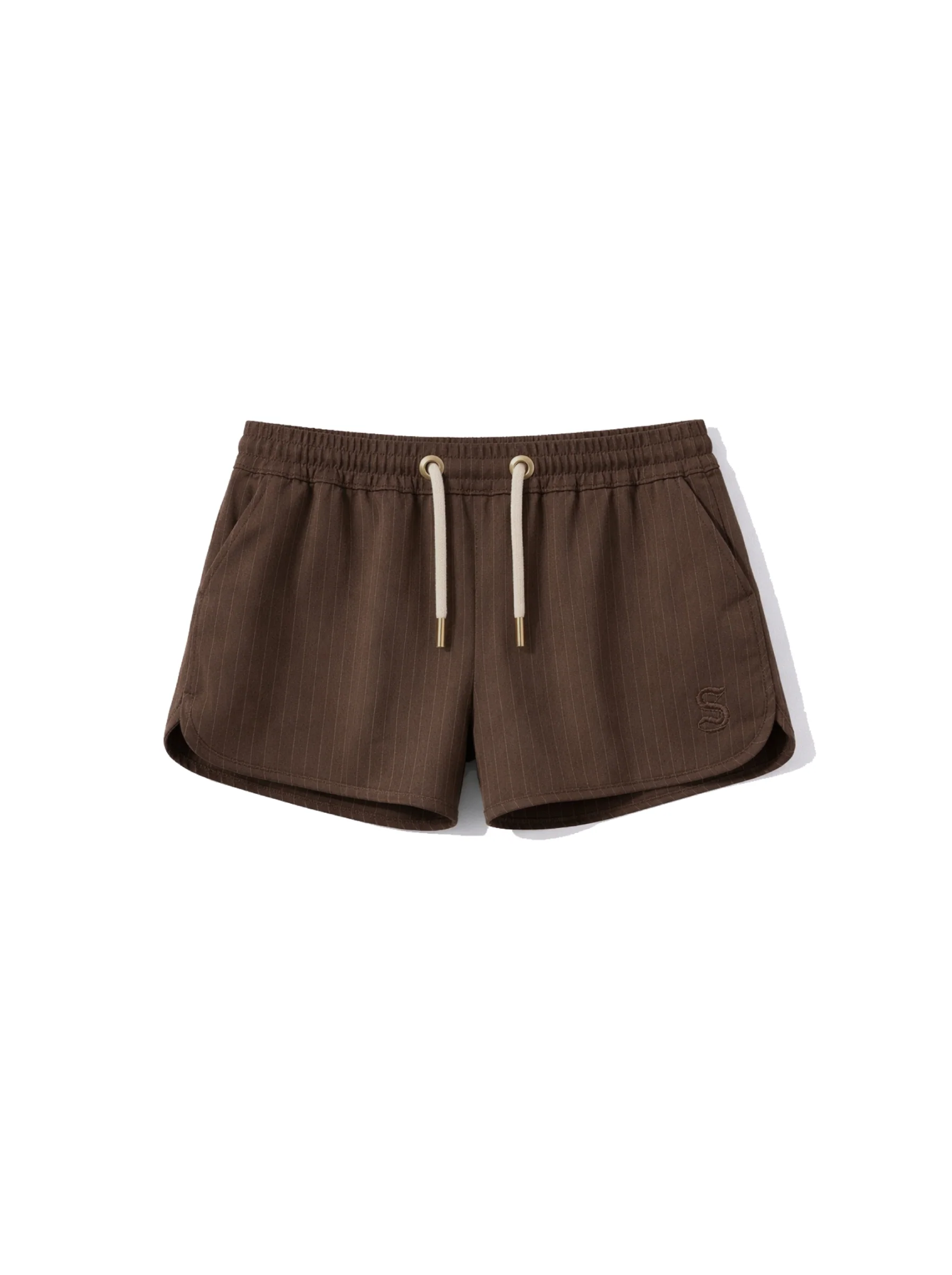 Rubber shorts with grease stripes