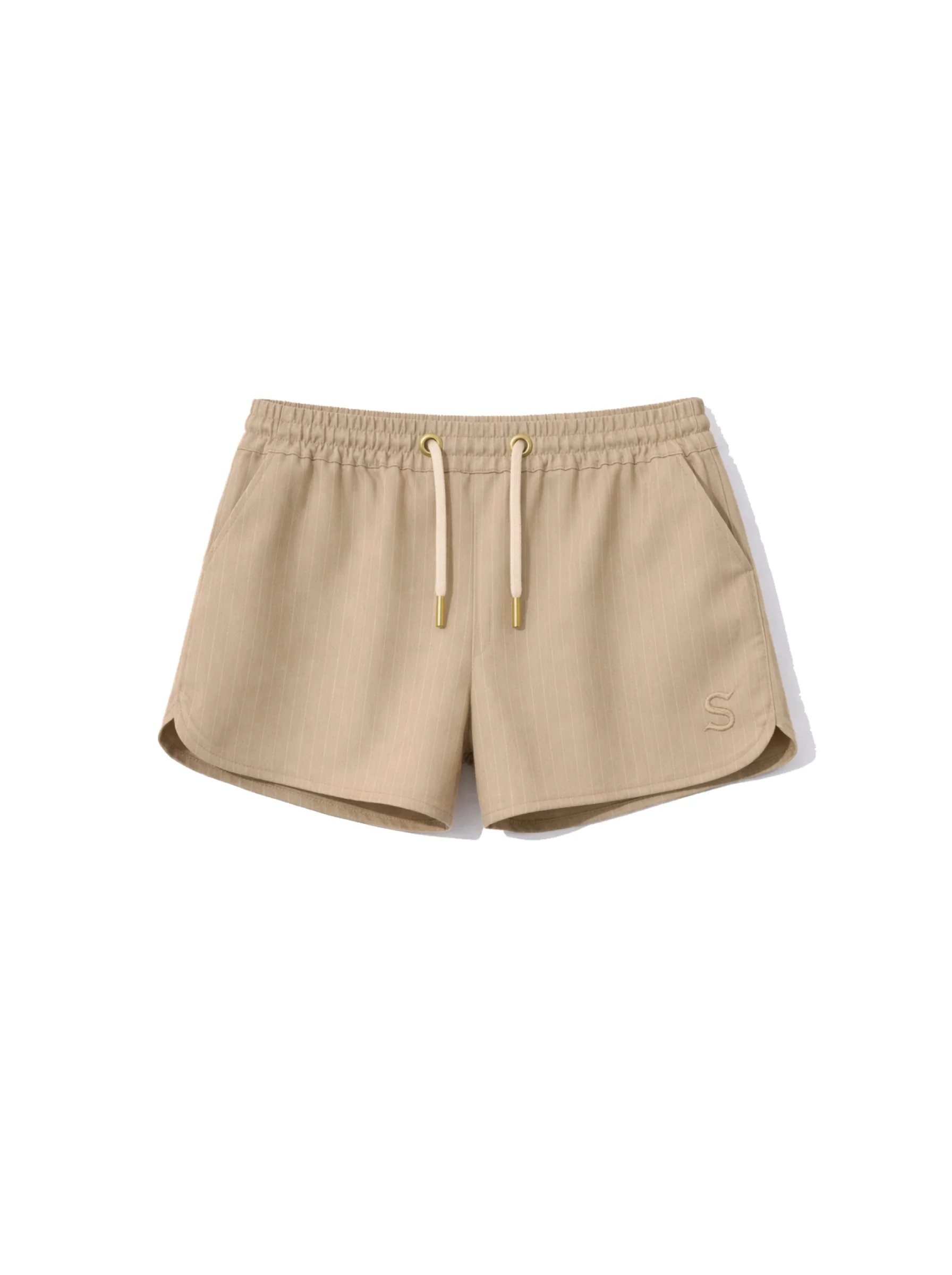 Rubber shorts with grease stripes