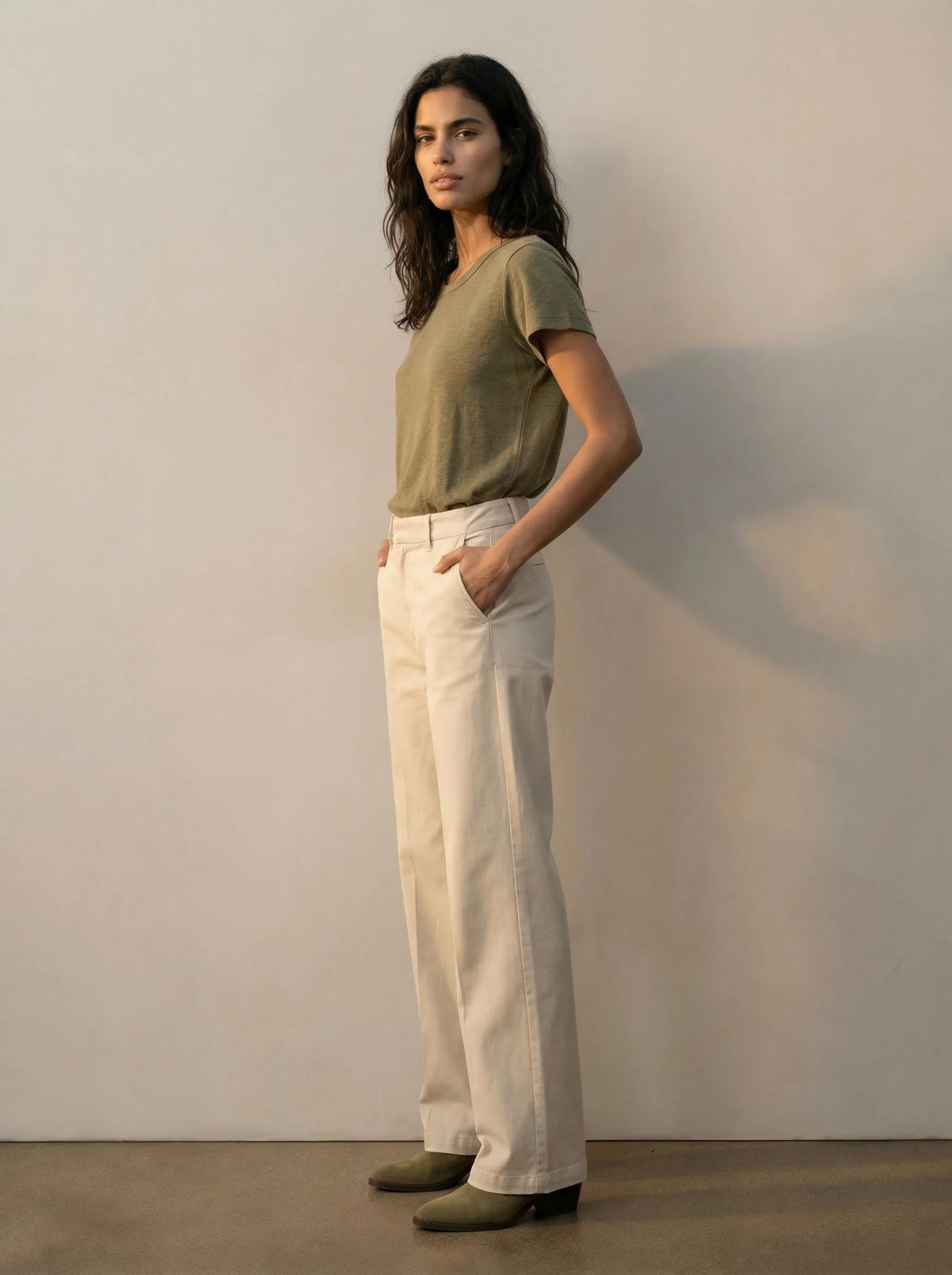 Straight tencel pants - Image 3