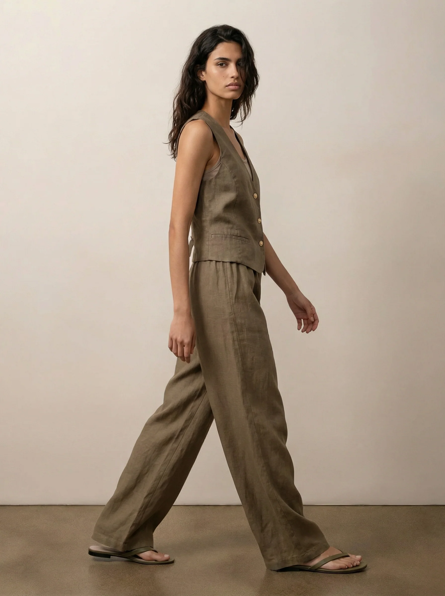 Tailored linen vest - Image 4