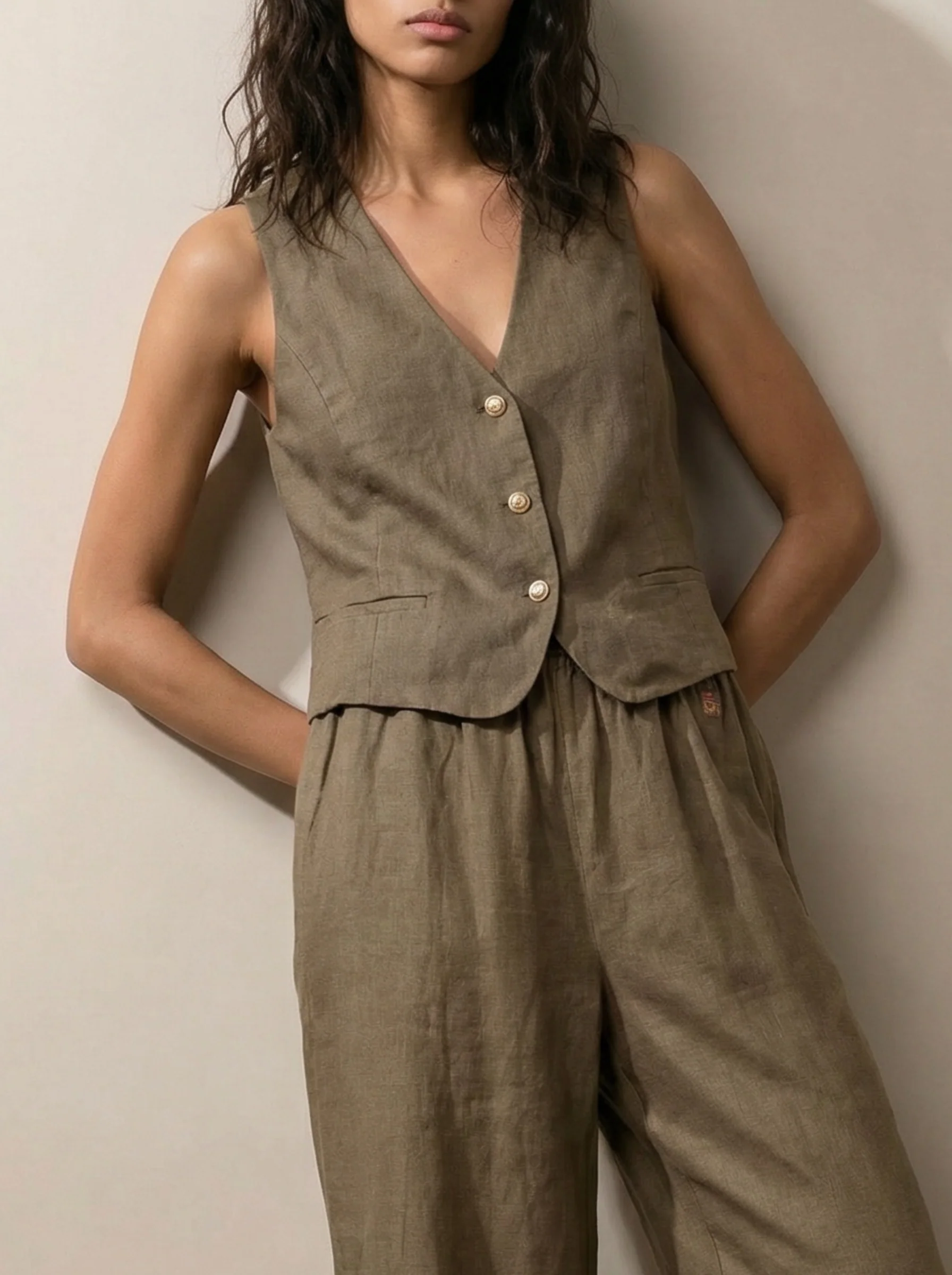 Tailored linen vest - Image 2