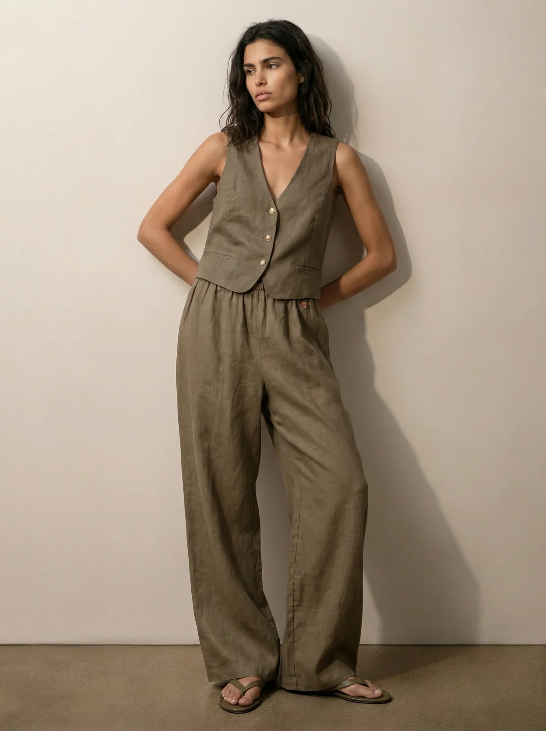 Tailored linen vest - Image 3