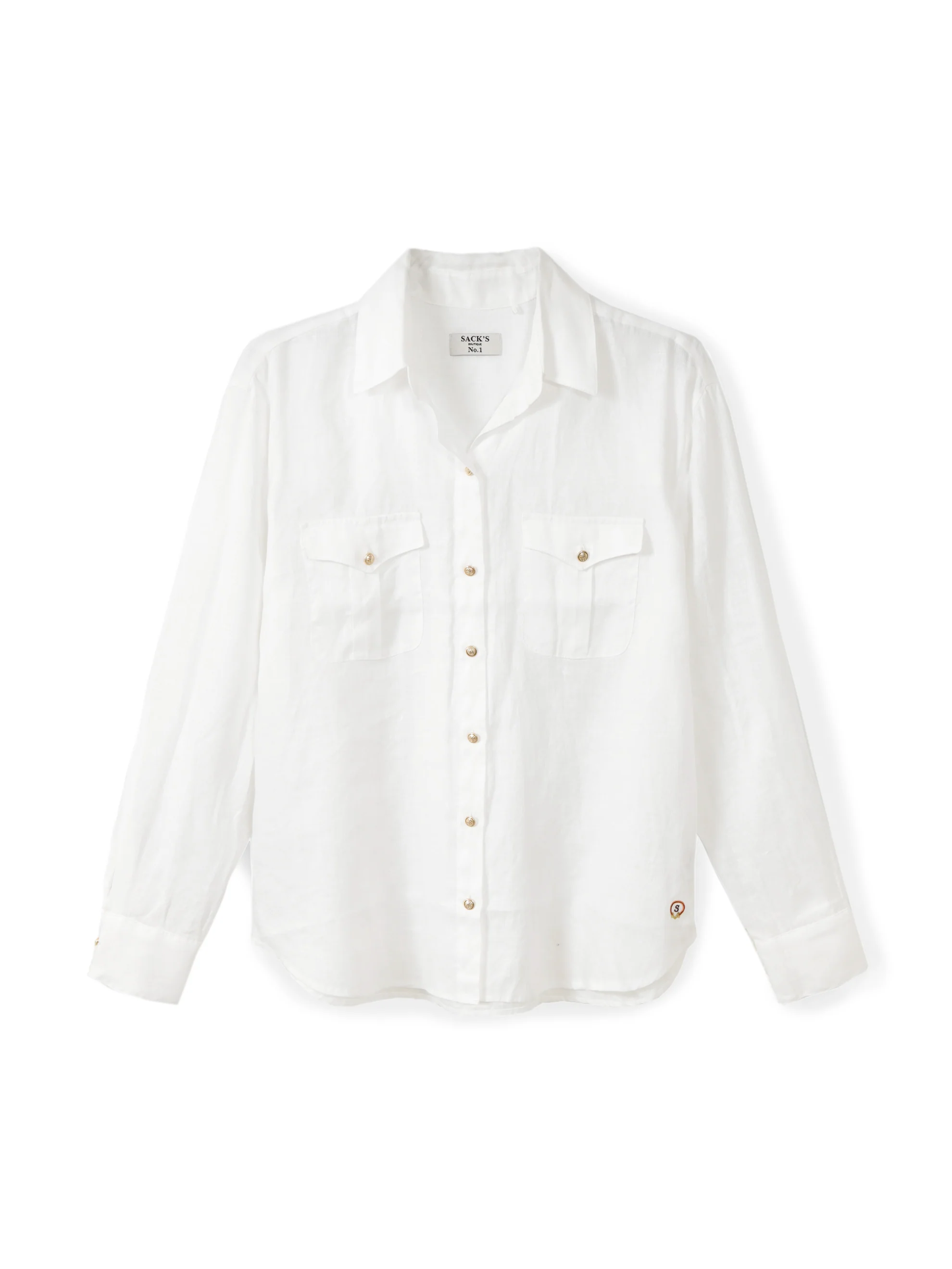 Utility linen shirt with pockets - Image 2