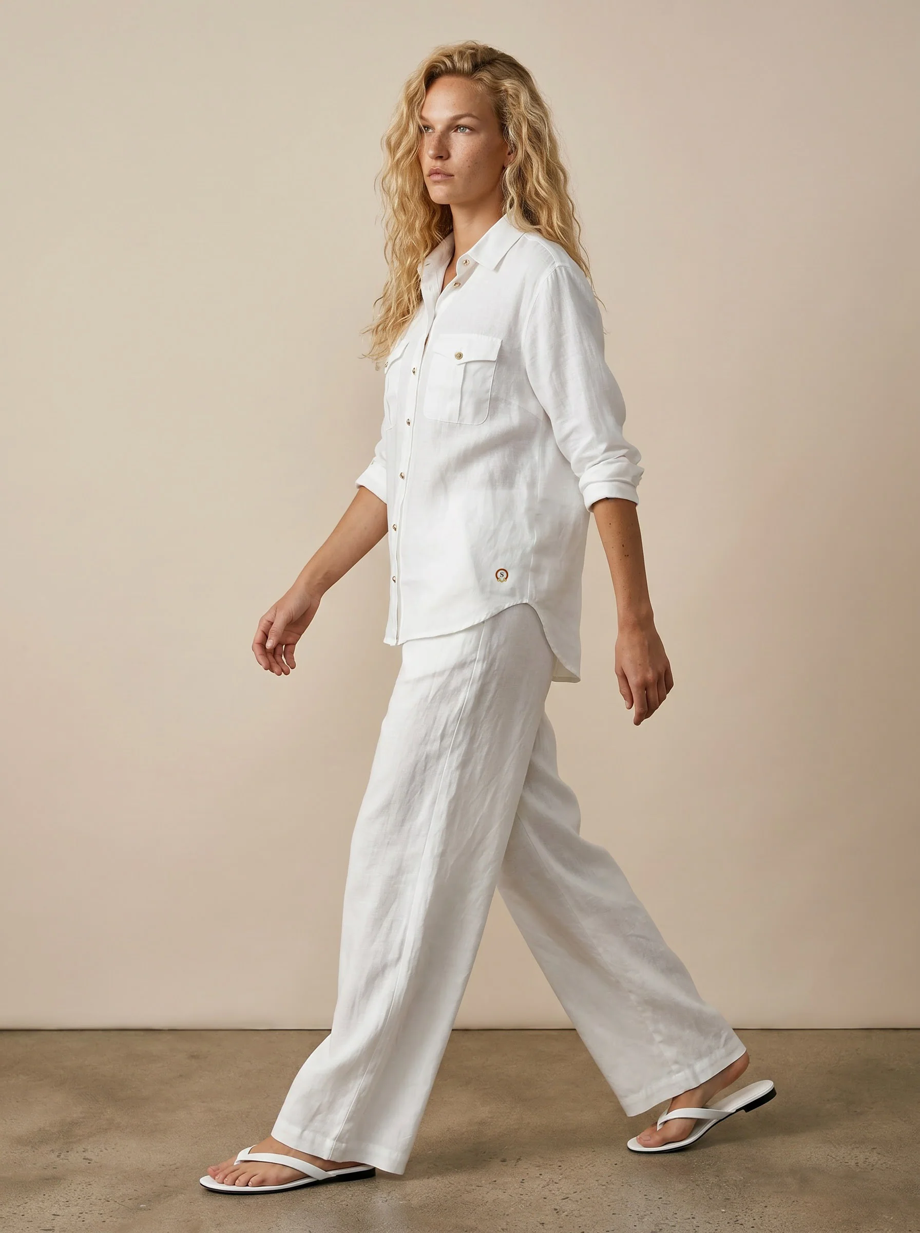 Utility linen shirt with pockets - Image 4