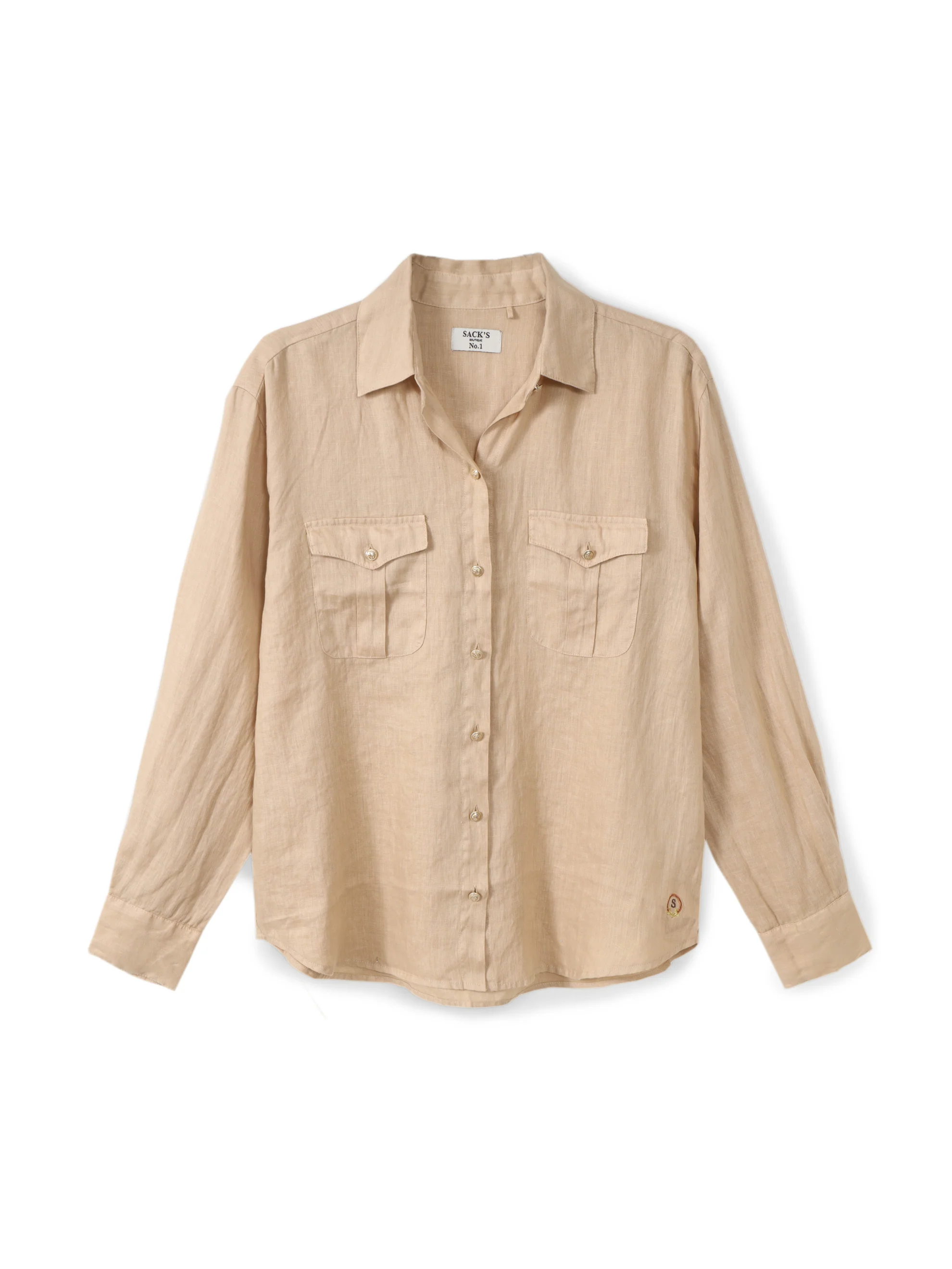 Utility linen shirt with pockets - Image 2