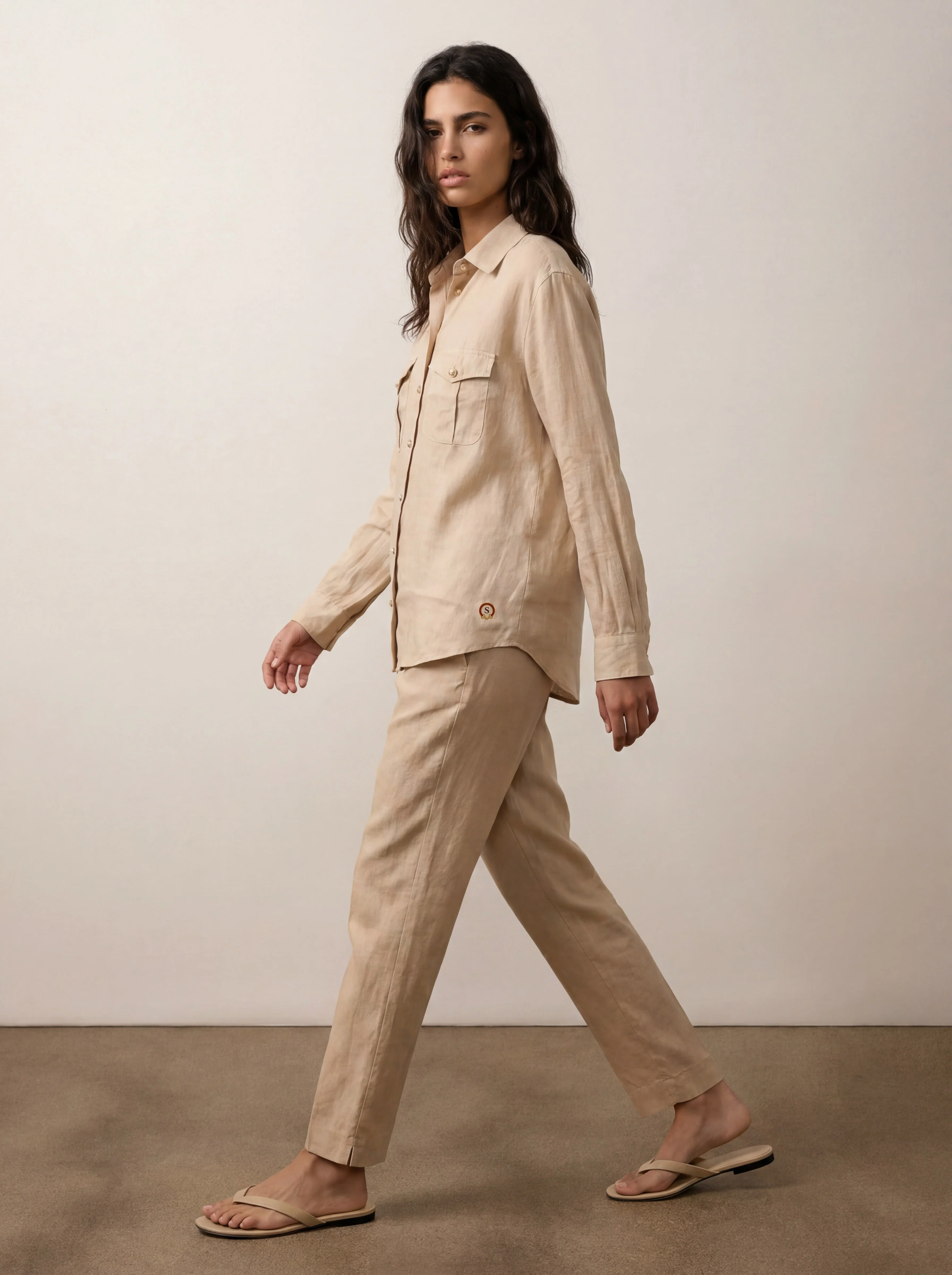 Utility linen shirt with pockets - Image 4