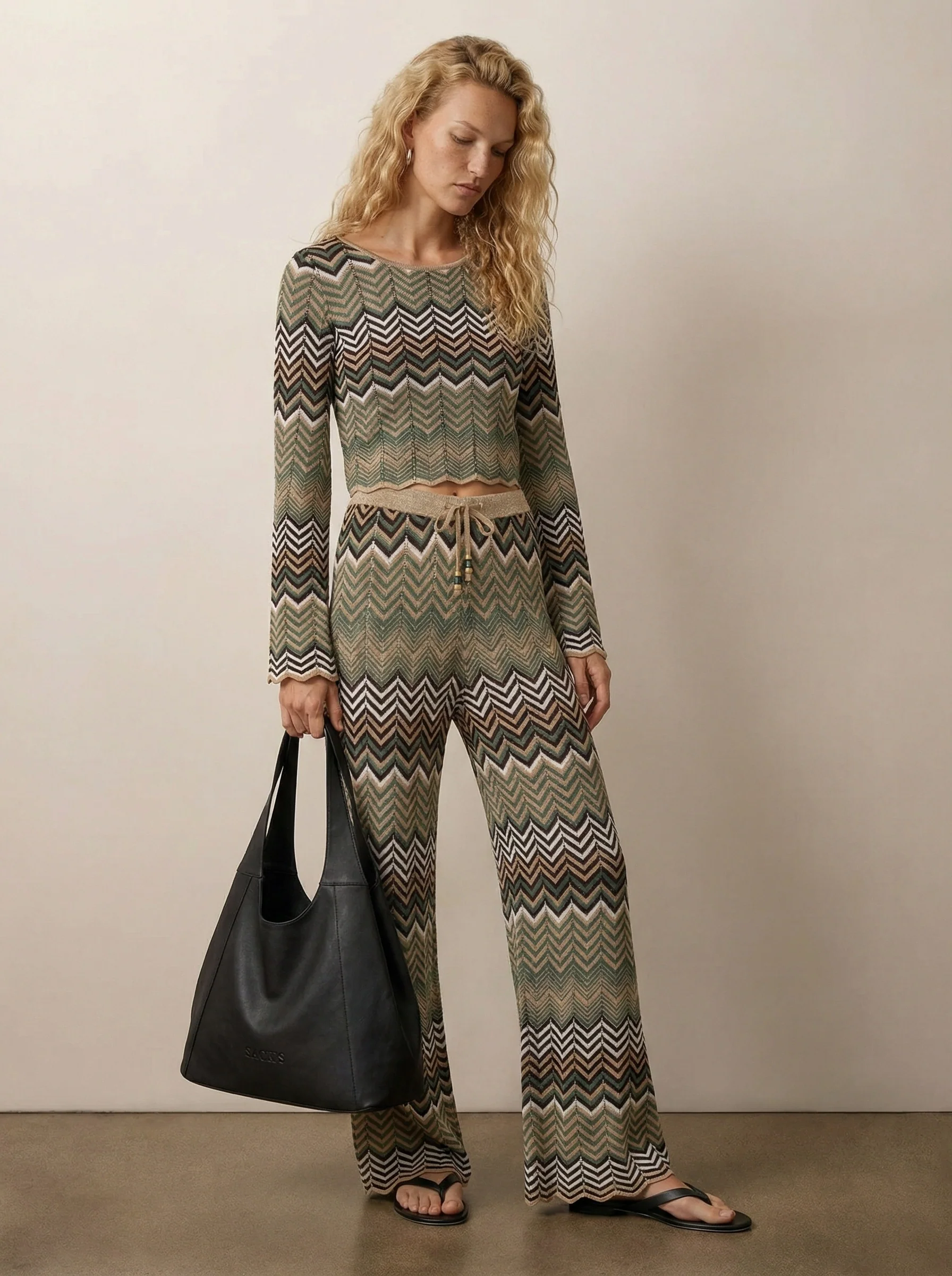 Wide-leg knit pants - Image 2