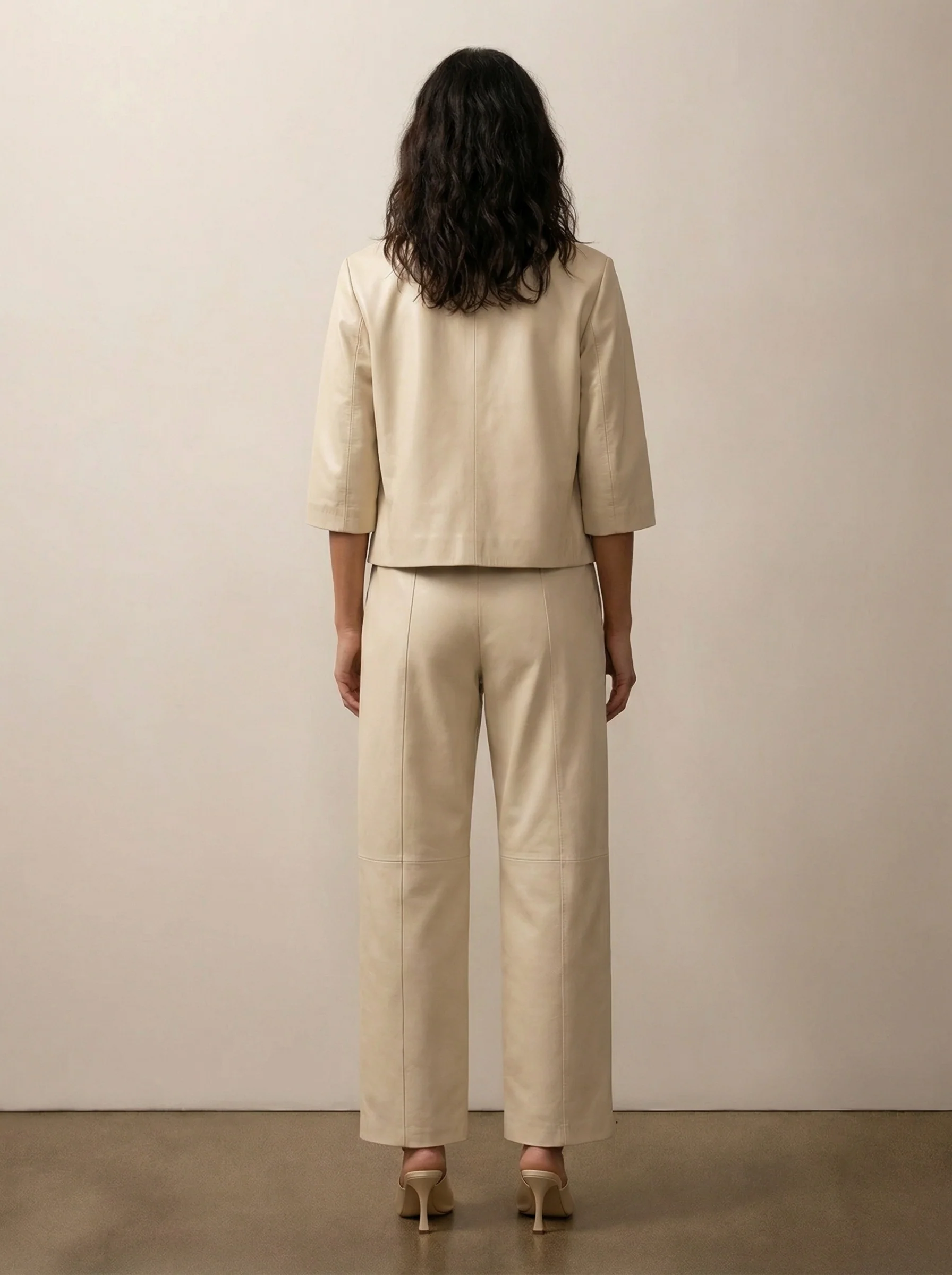 Wide-leg leather pants - Image 5