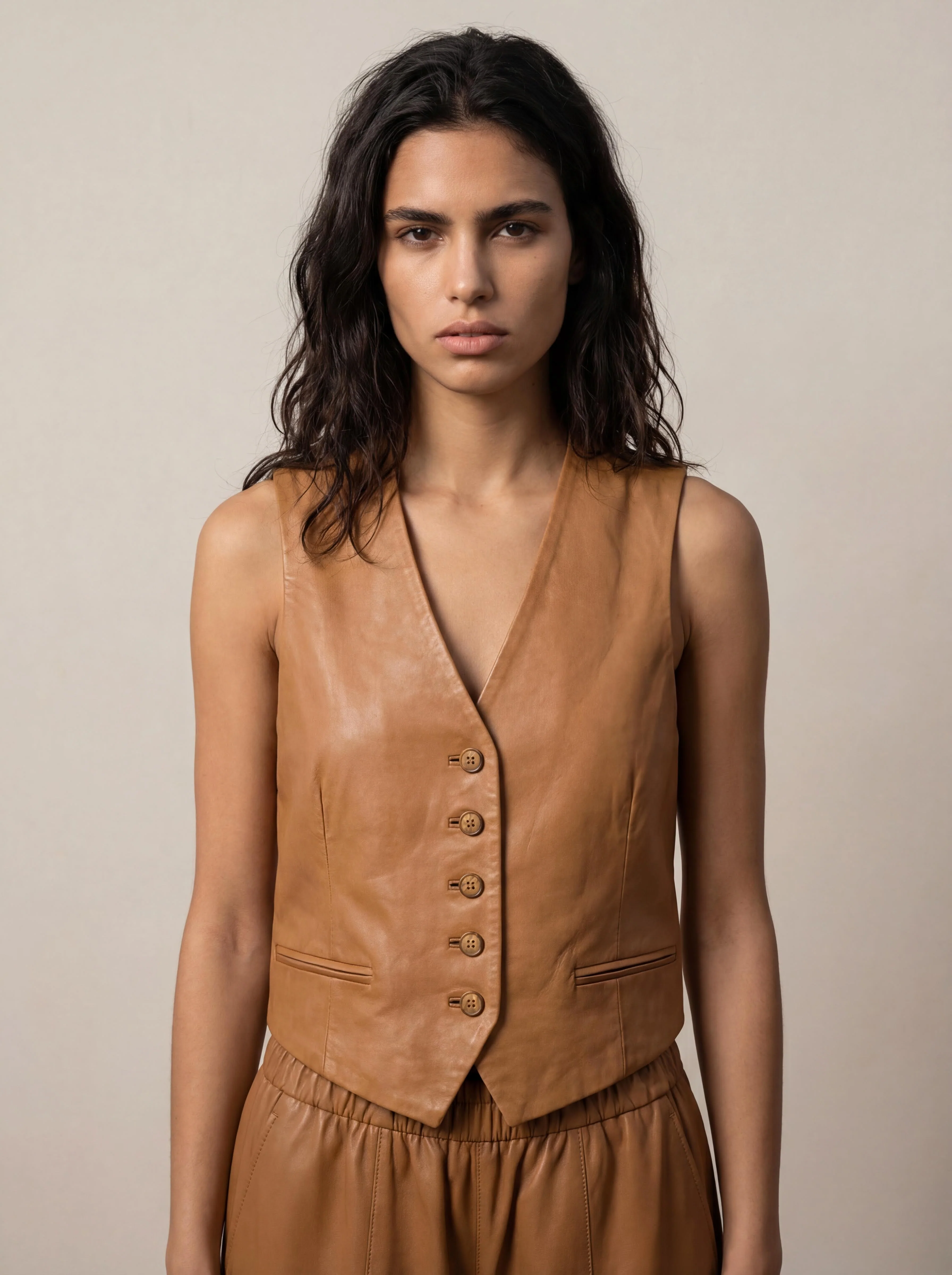 Wide-leg leather pants - Image 7