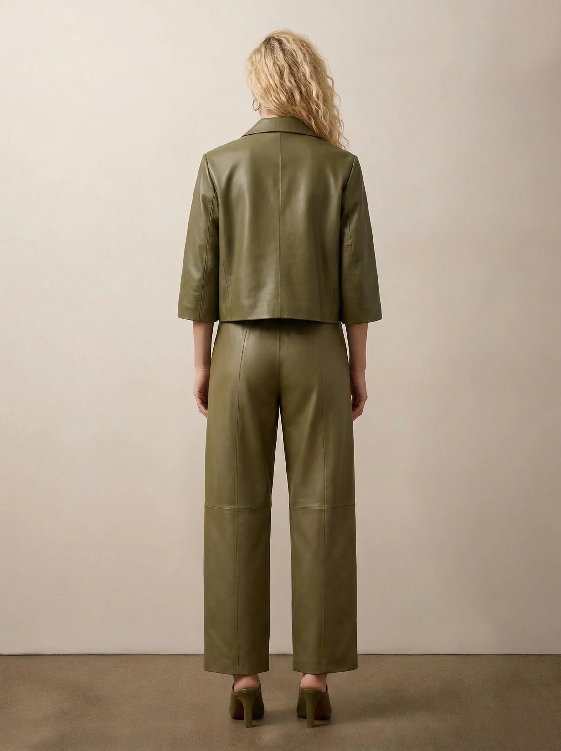 Wide-leg leather pants - Image 3