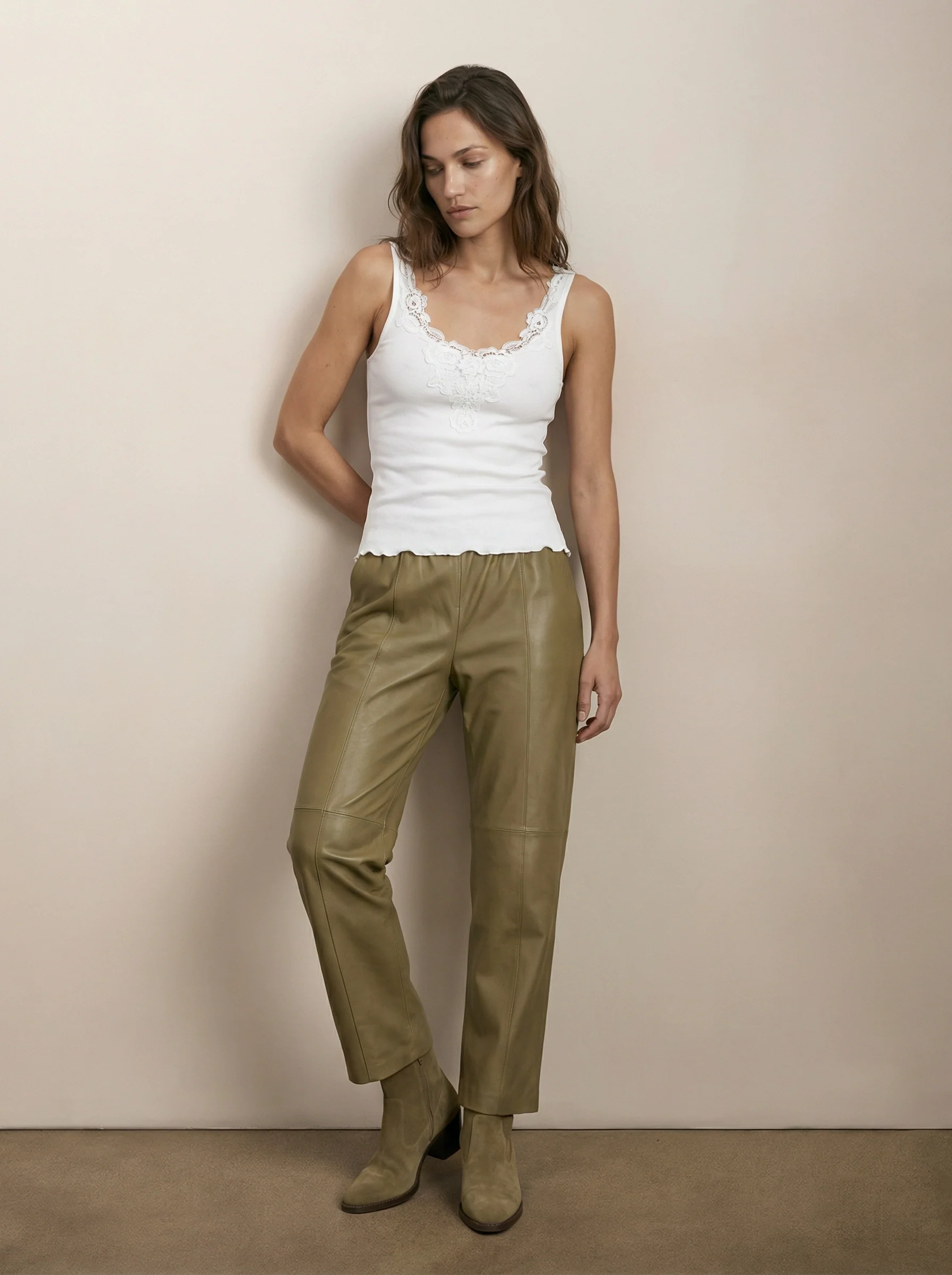 Wide-leg leather pants - Image 5