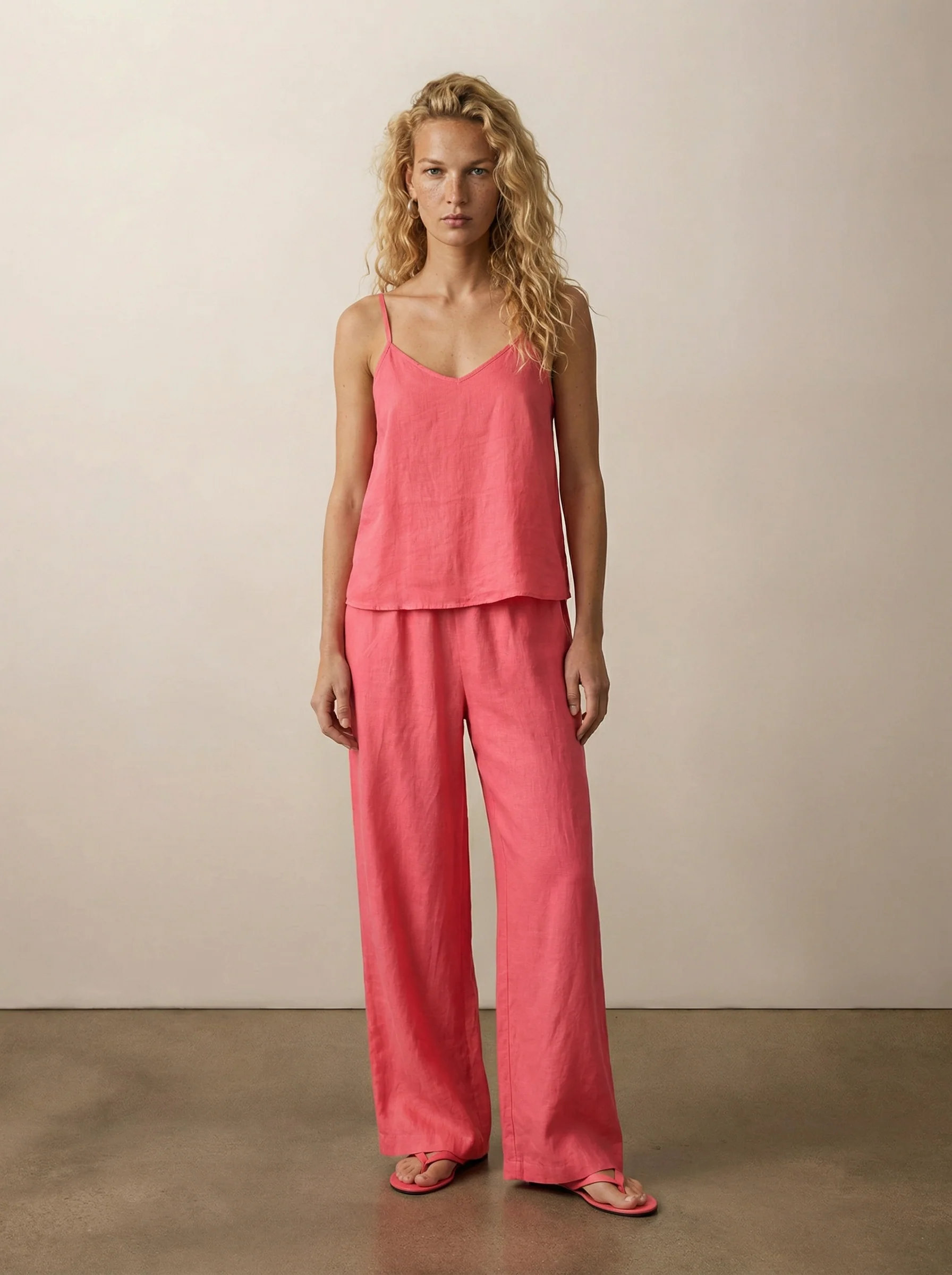 Wide-leg linen pants - Image 3